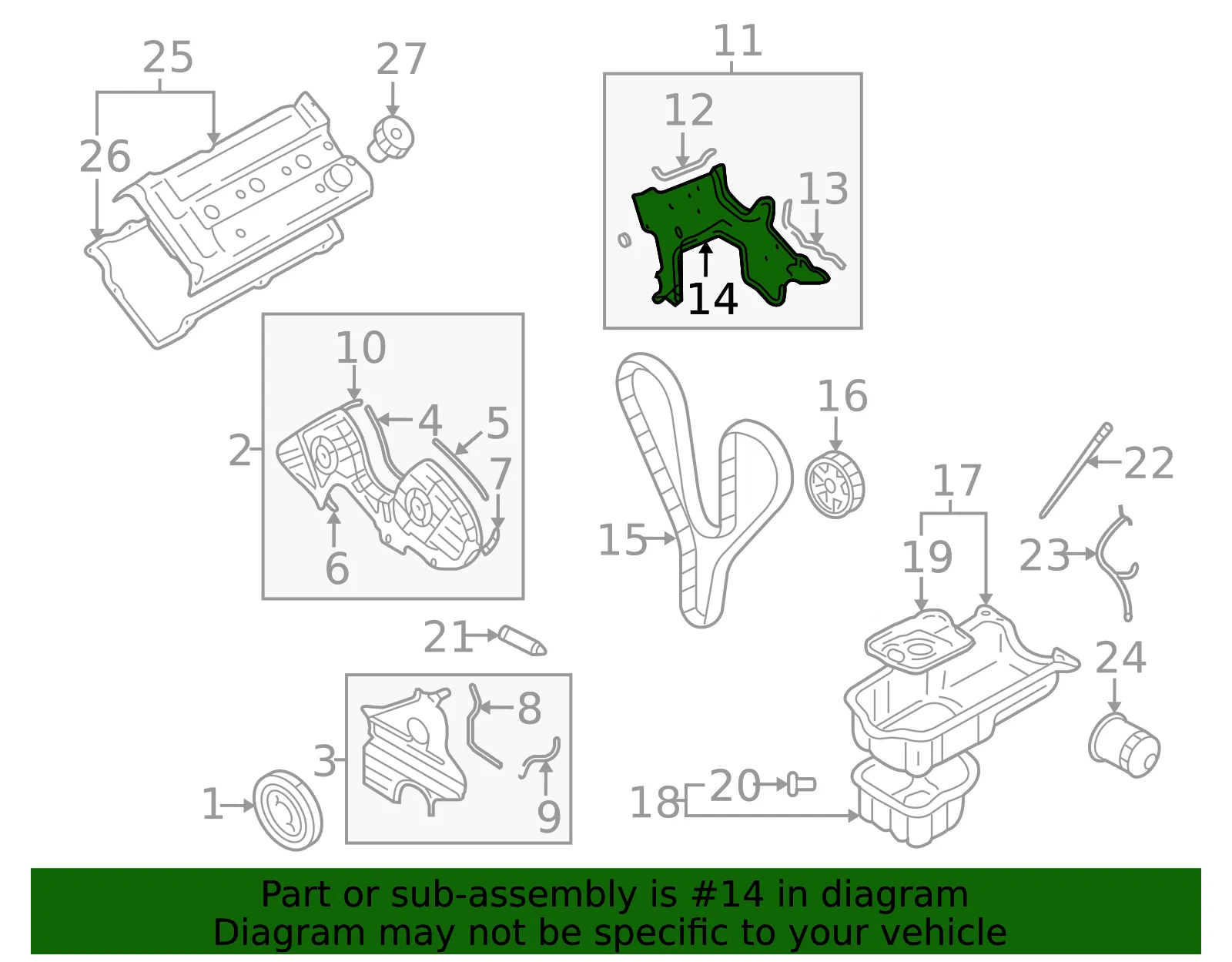 Inner Timing Cover Gasket - Kia (21372-37101) - view 2