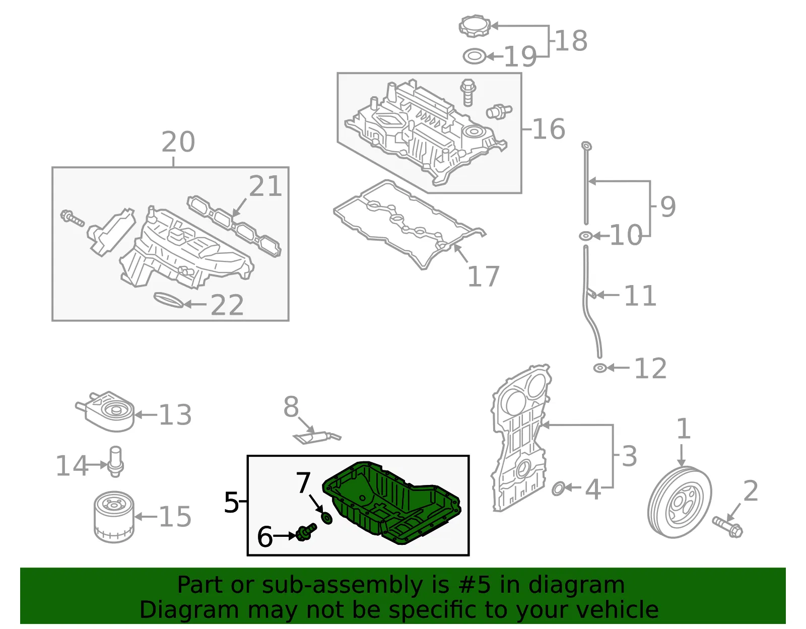 Oil Pan - Kia (21510-2CTA0) - view 2