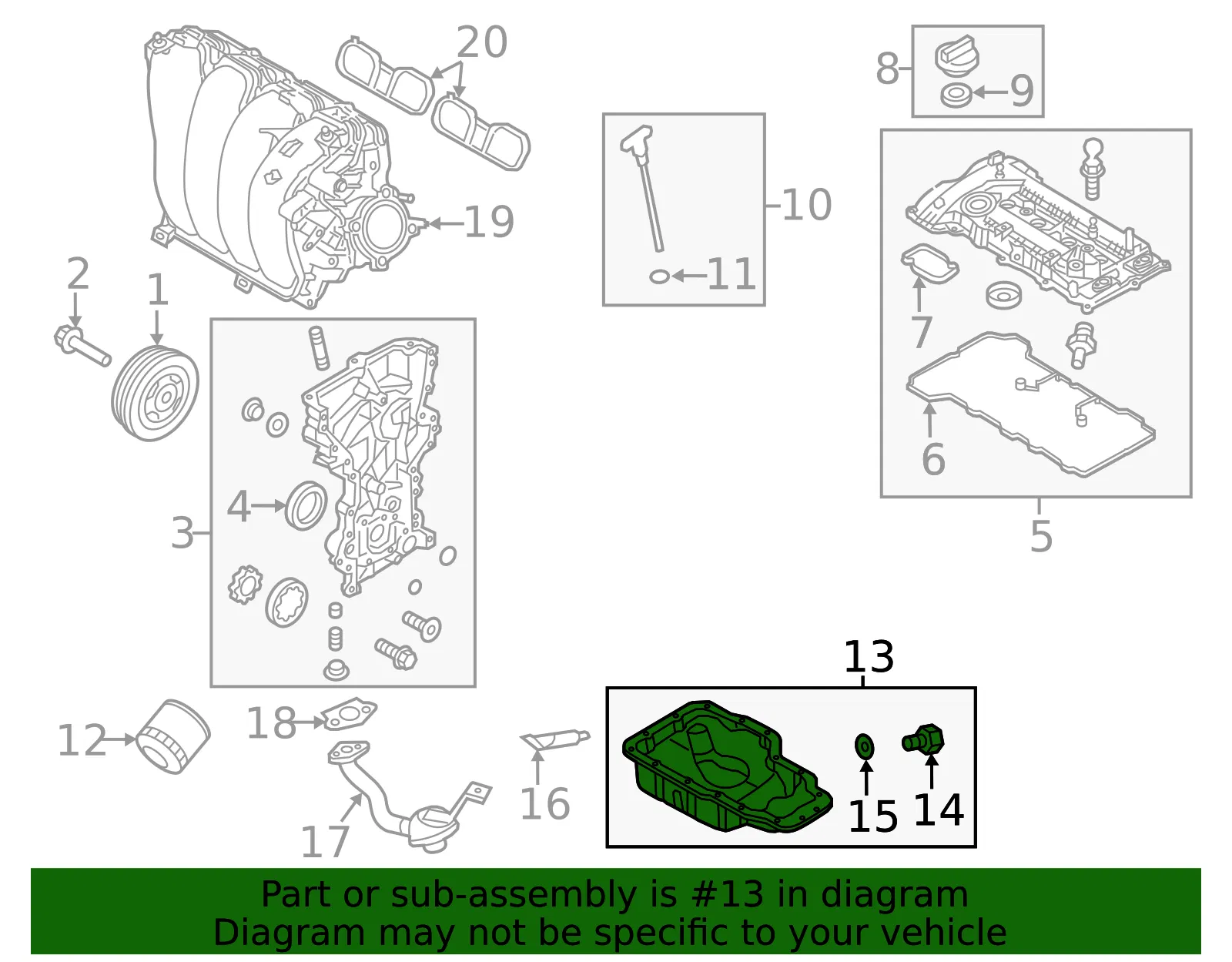 Oil Pan - Kia (21510-2E053) - view 2