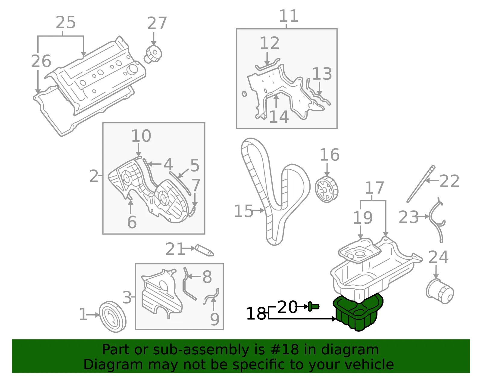 Oil Pan - Kia (21510-37111) - view 2