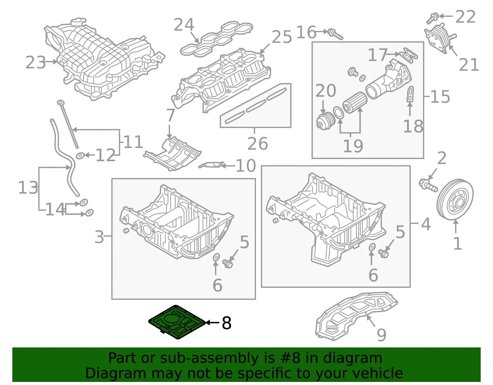 Oil Pan - Kia (21511-3LTC0) - view 2