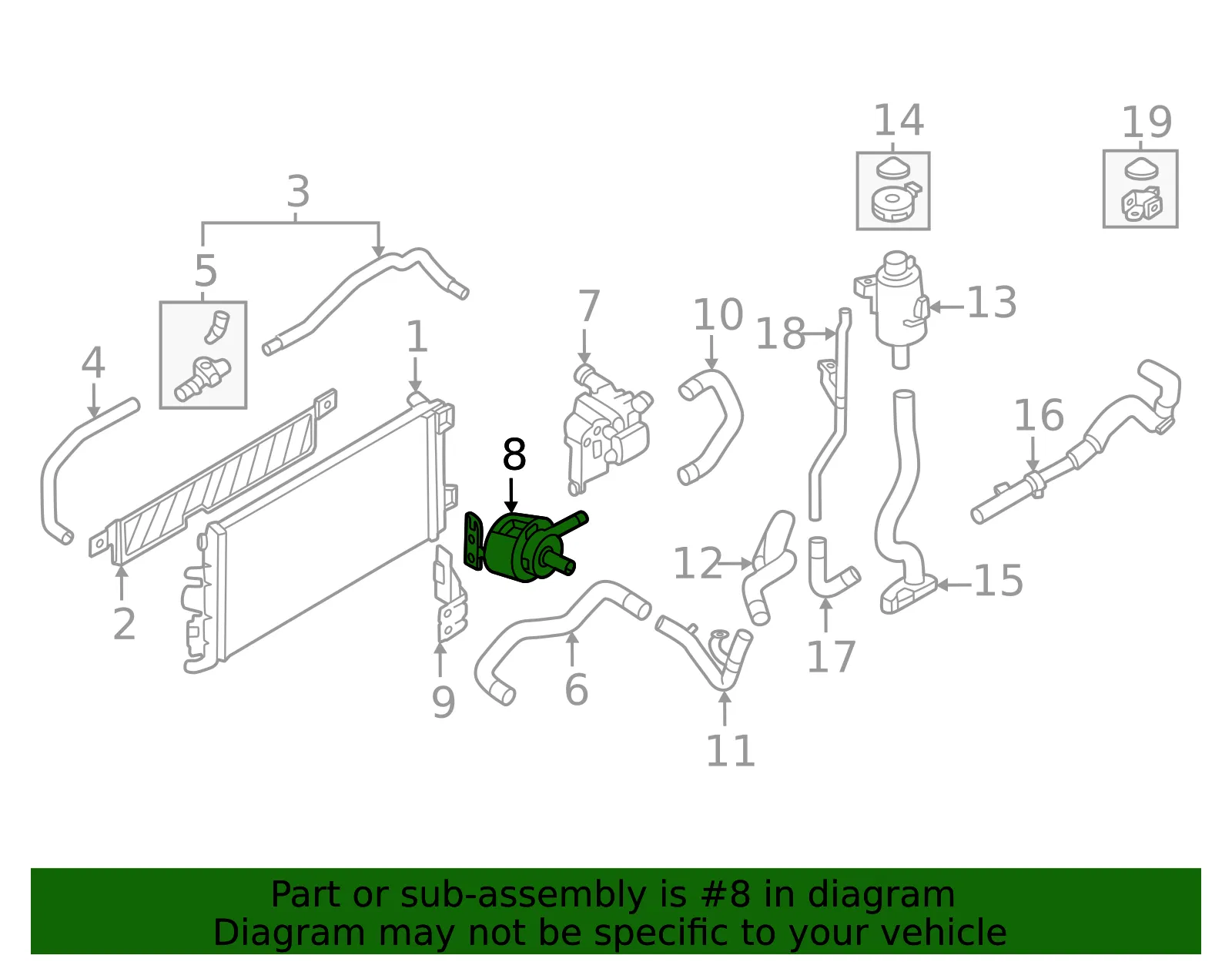 Engine Auxiliary Water Pump - Nissan (21580-6GP0A) - view 2