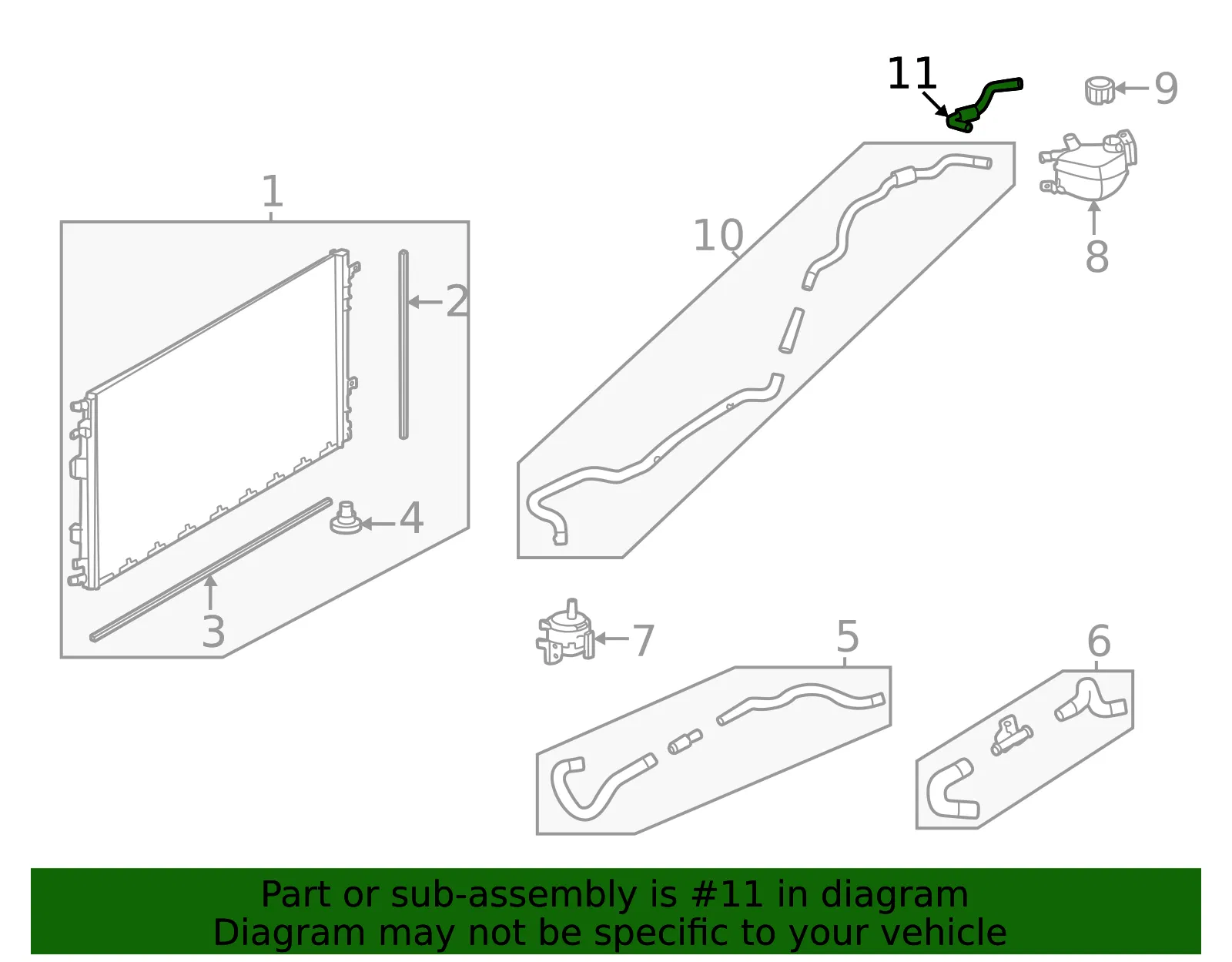 Engine Coolant Overflow Hose - Nissan (215B1-6RR0B) - view 2