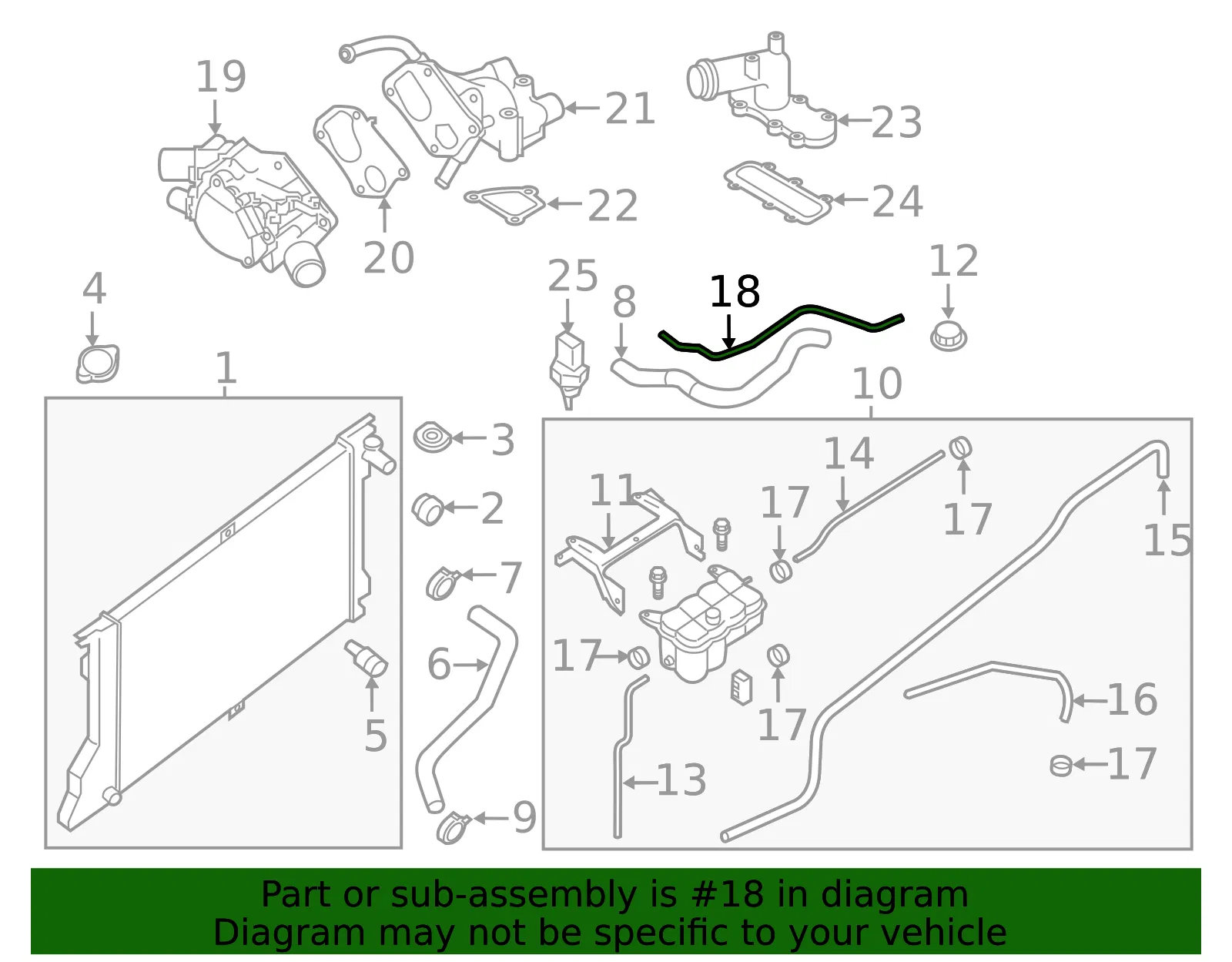 Automatic Transmission Oil Cooler Hose - Nissan (21636-9JJ0A) - view 2