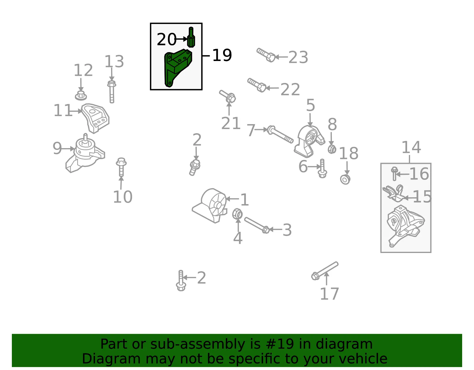 Engine Mount Bracket - Kia (21670-25003) - view 2