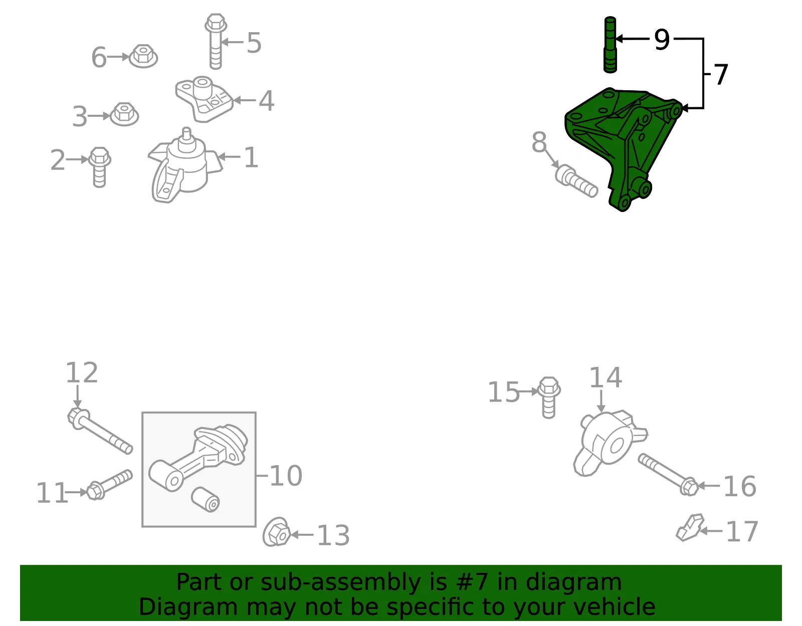 Engine Mount Support Bracket - Kia (21670-2B100) - view 3