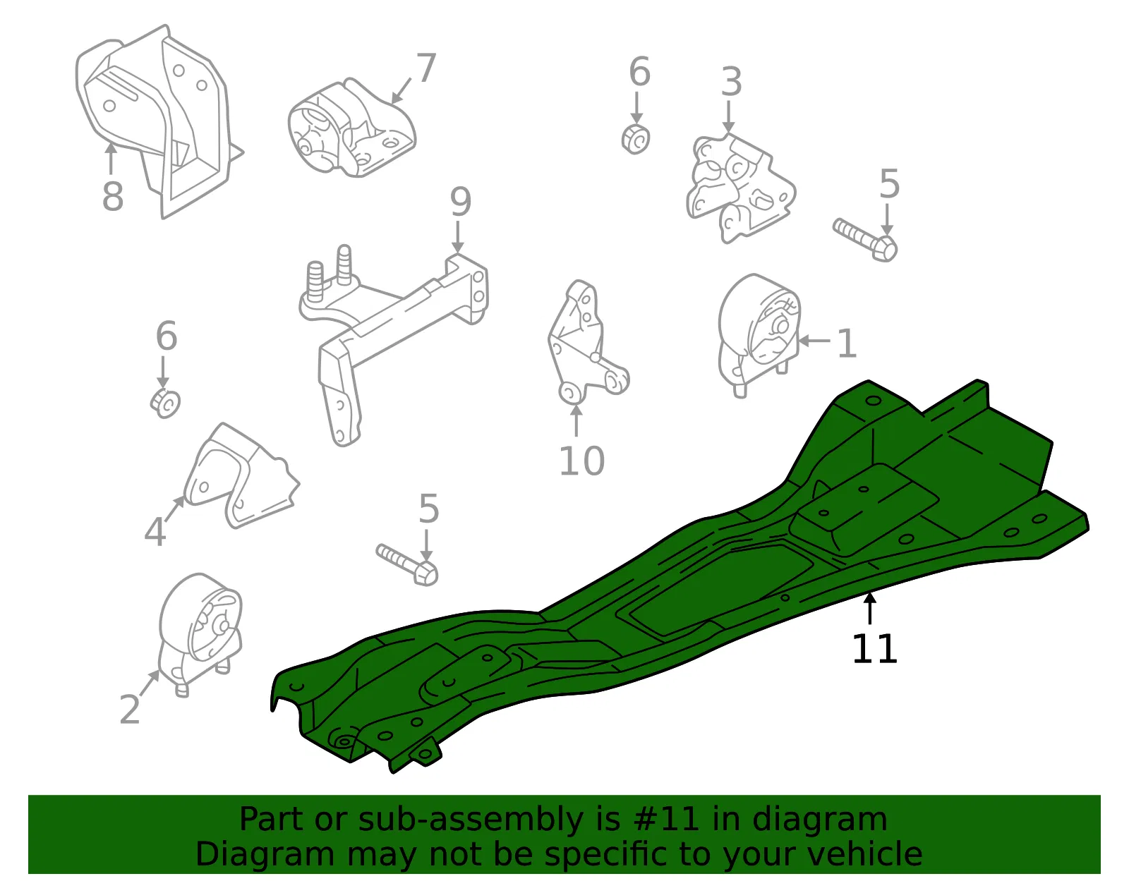 Engine Cradle - Kia (21710-FD800) - view 2