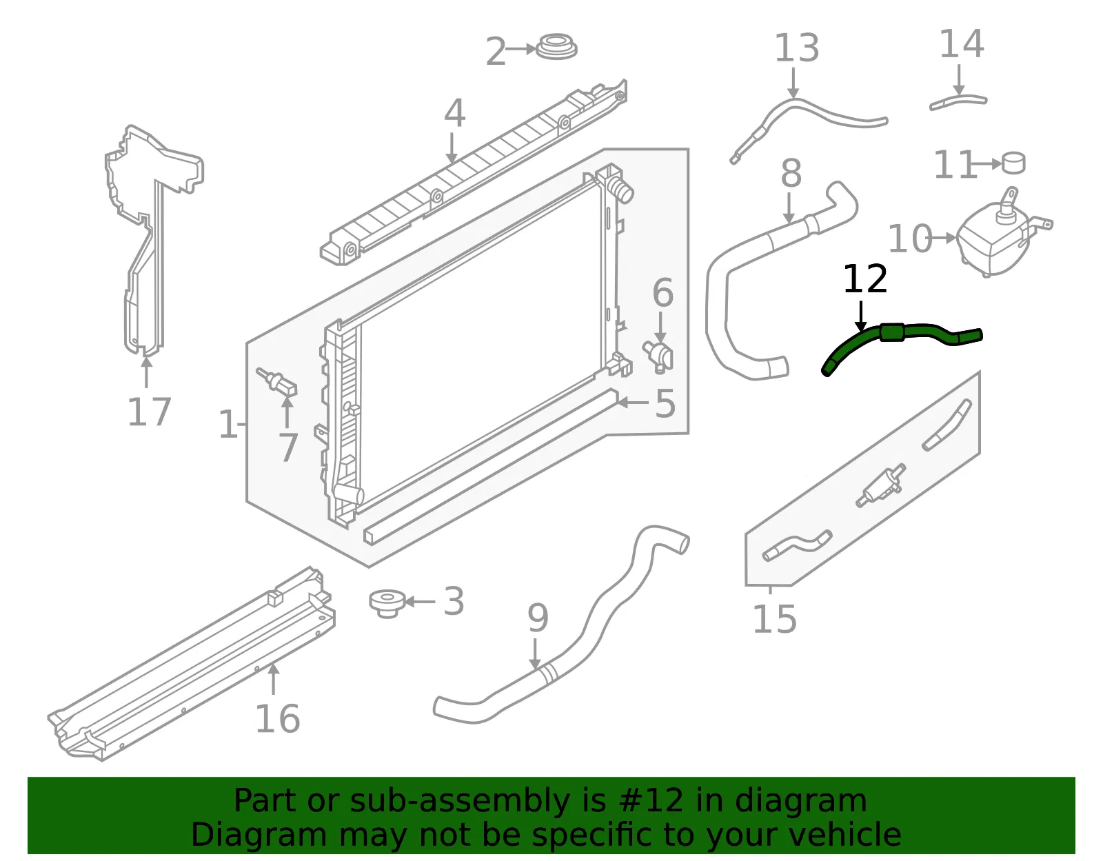 Engine Coolant Overflow Hose - Nissan (21742-6RR0A) - view 2