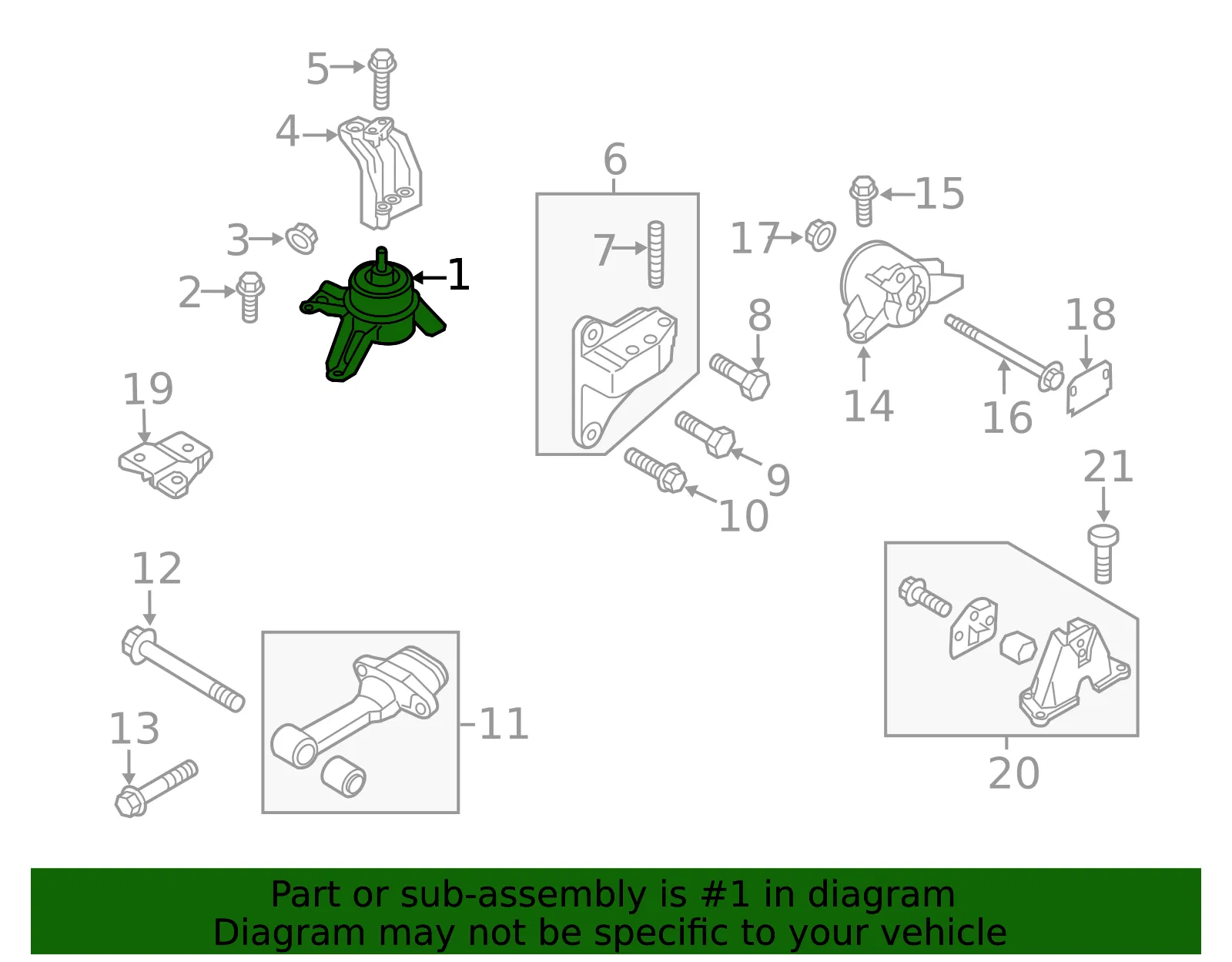 Engine Mount - Kia (21810-E7000) - view 2