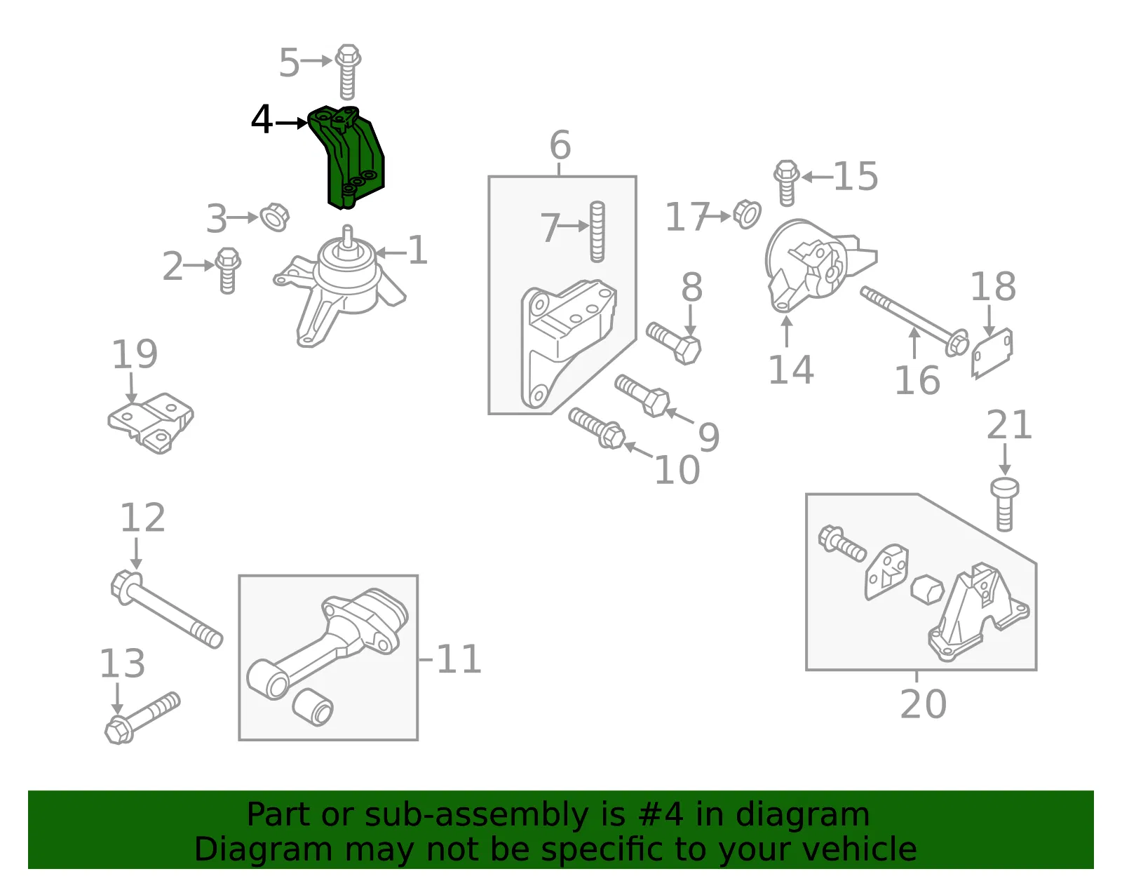 Engine Mount Bracket - Kia (21825-4R100) - view 2