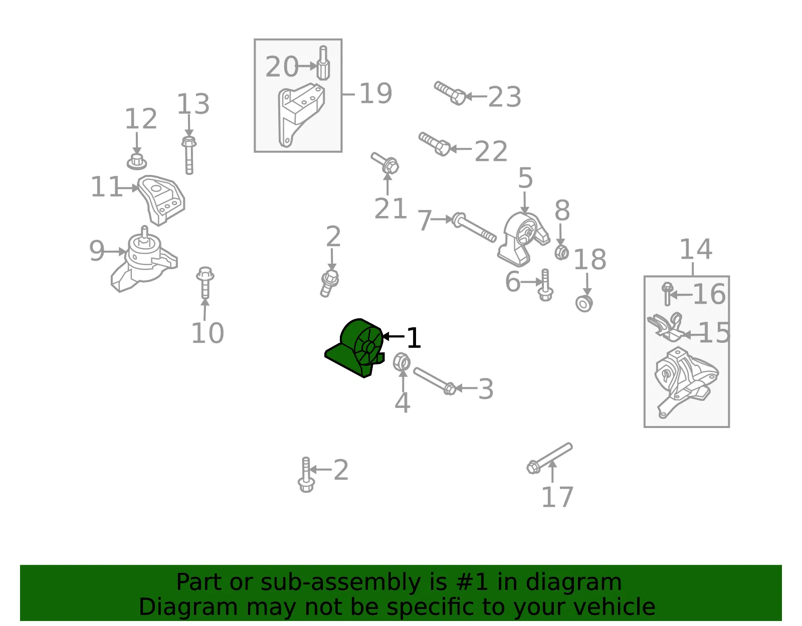 Engine Mount - Kia (21910-2G300) - view 2