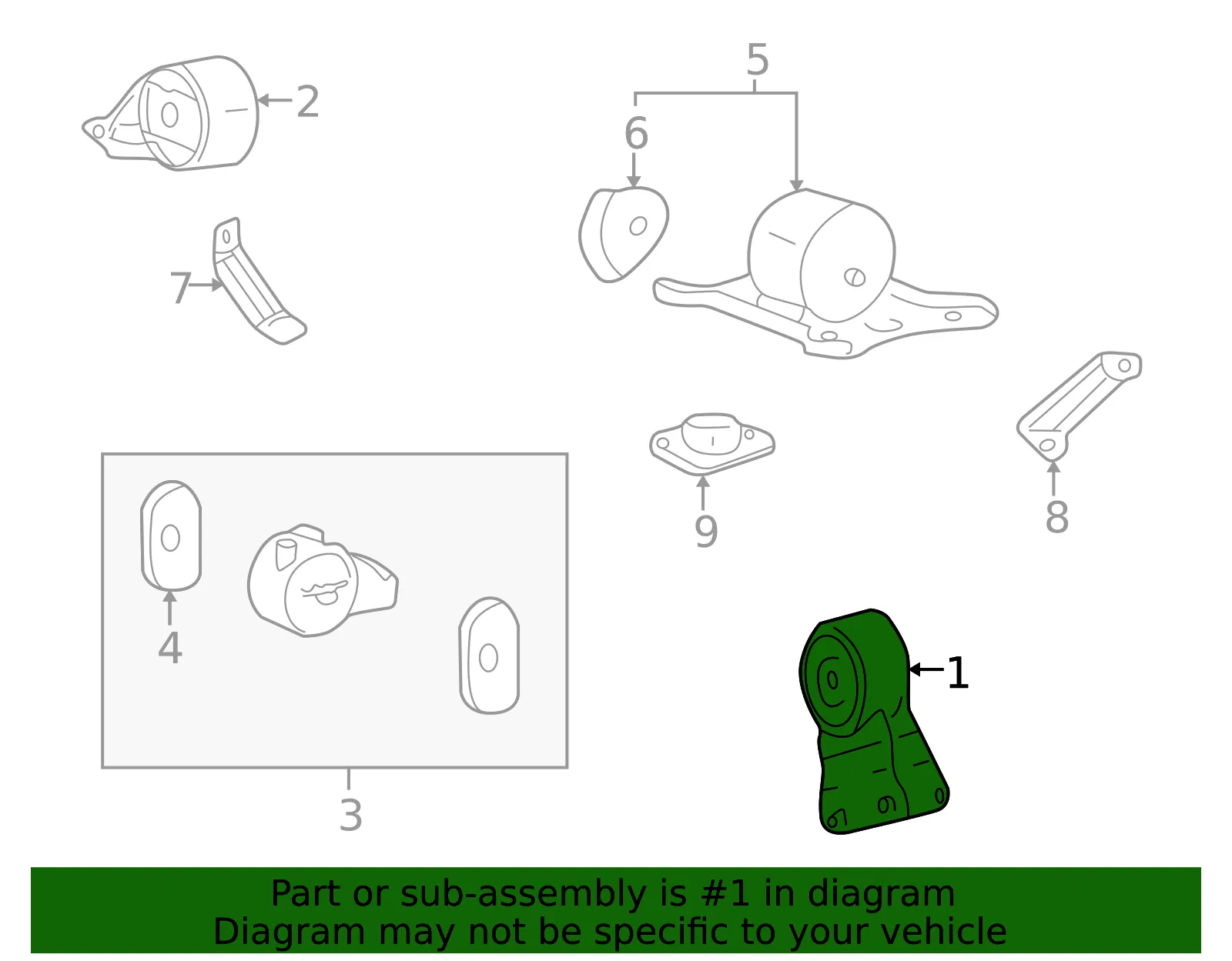 Engine Mount Bracket - Kia (21910-38851) - view 2