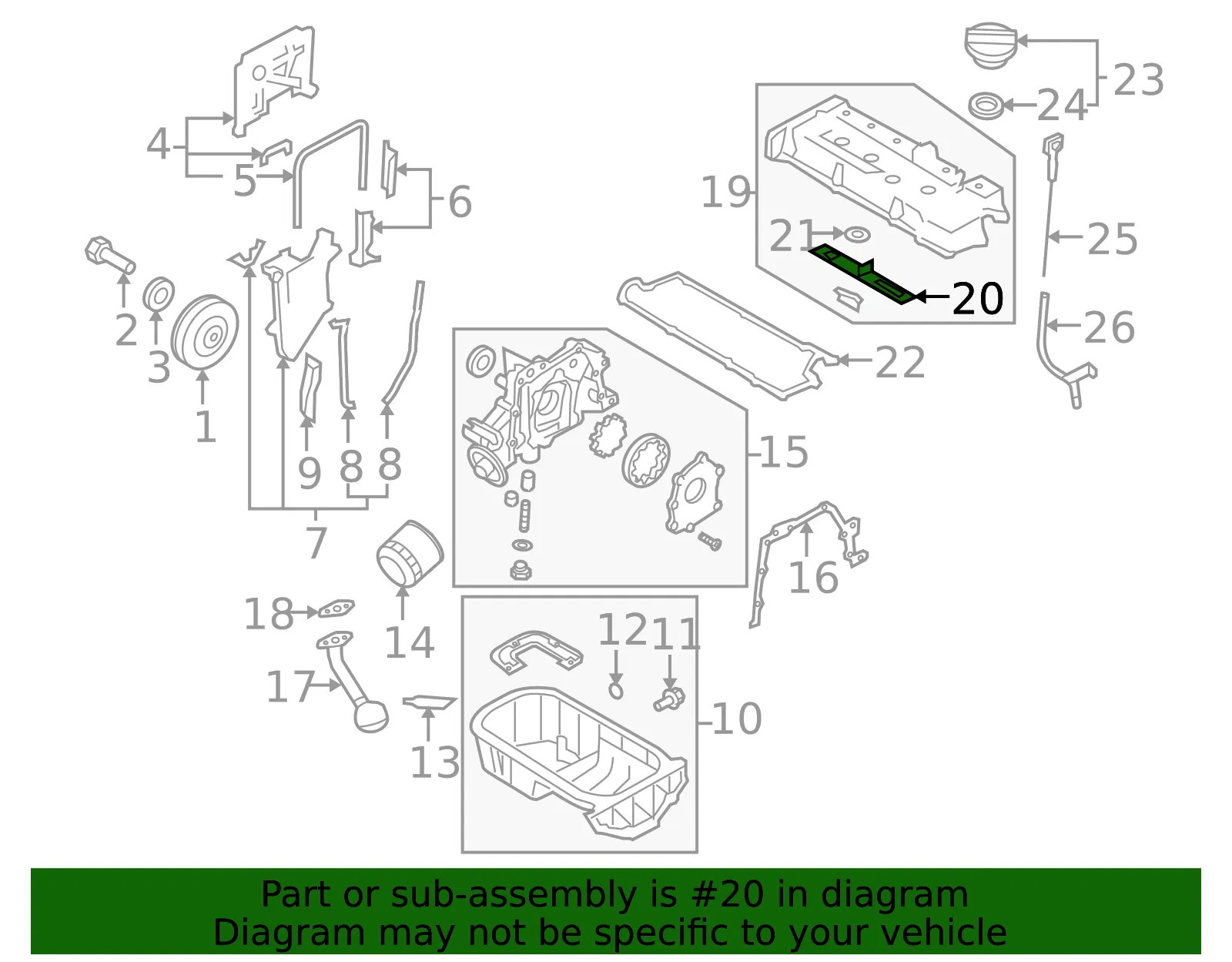 Valve Cover Baffle Plate - Kia (22402-26021) - view 2