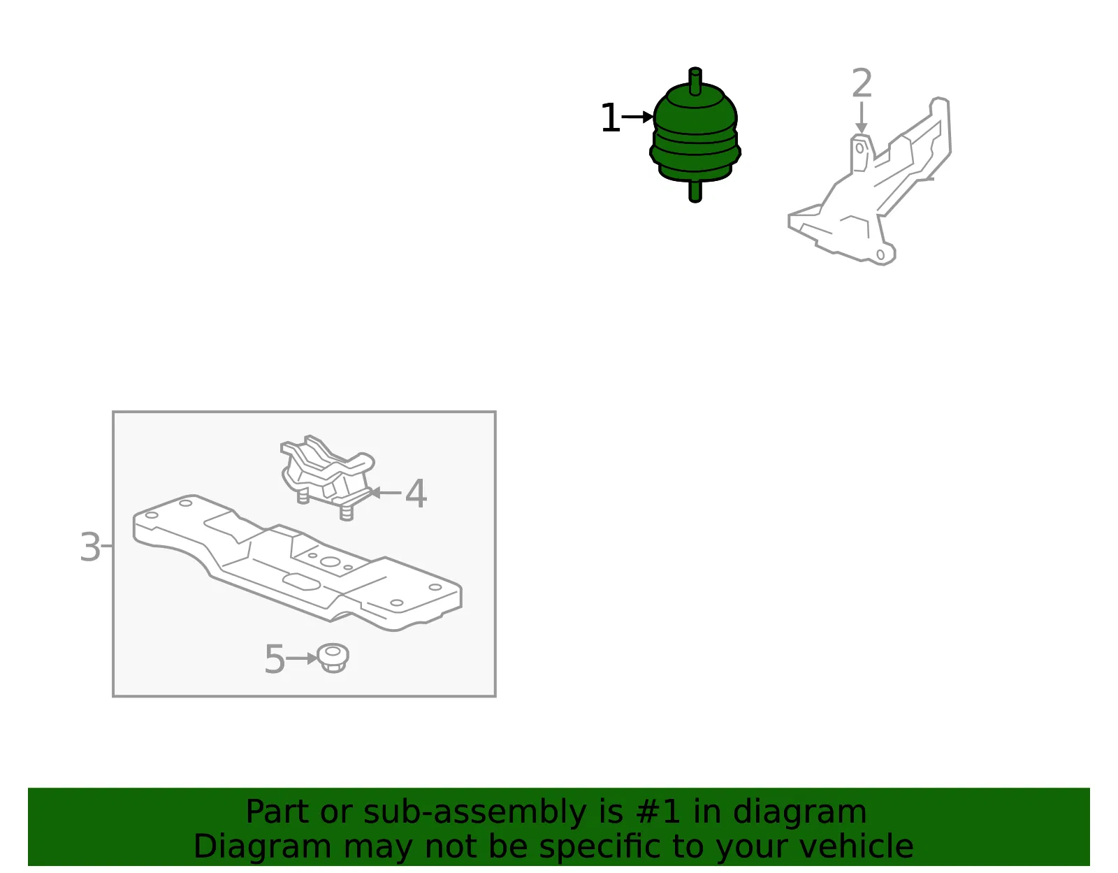 Driver Side Engine Mount - GM (22887776) - view 4