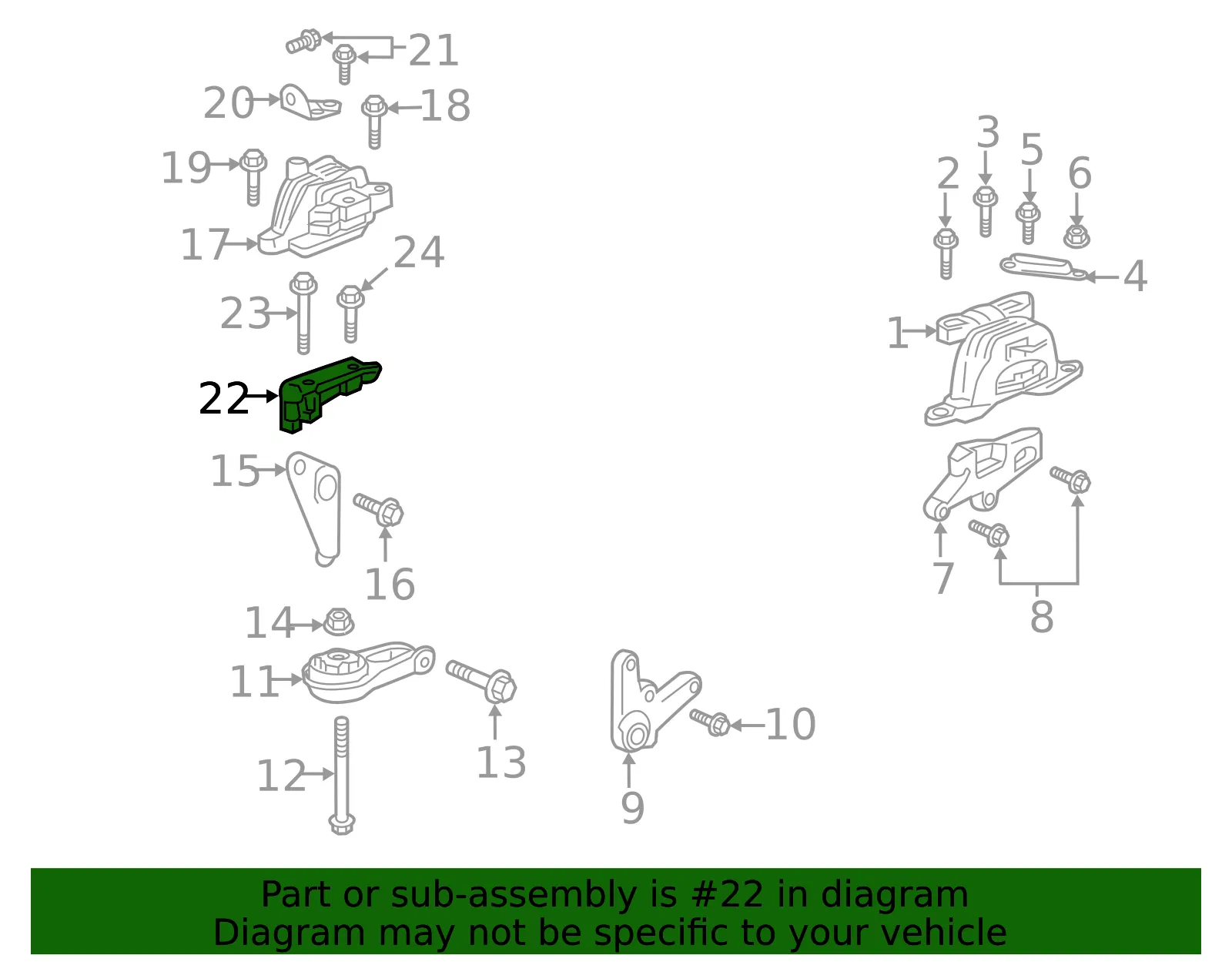 Automatic Transmission Mount Bracket - GM (22937308) - view 4