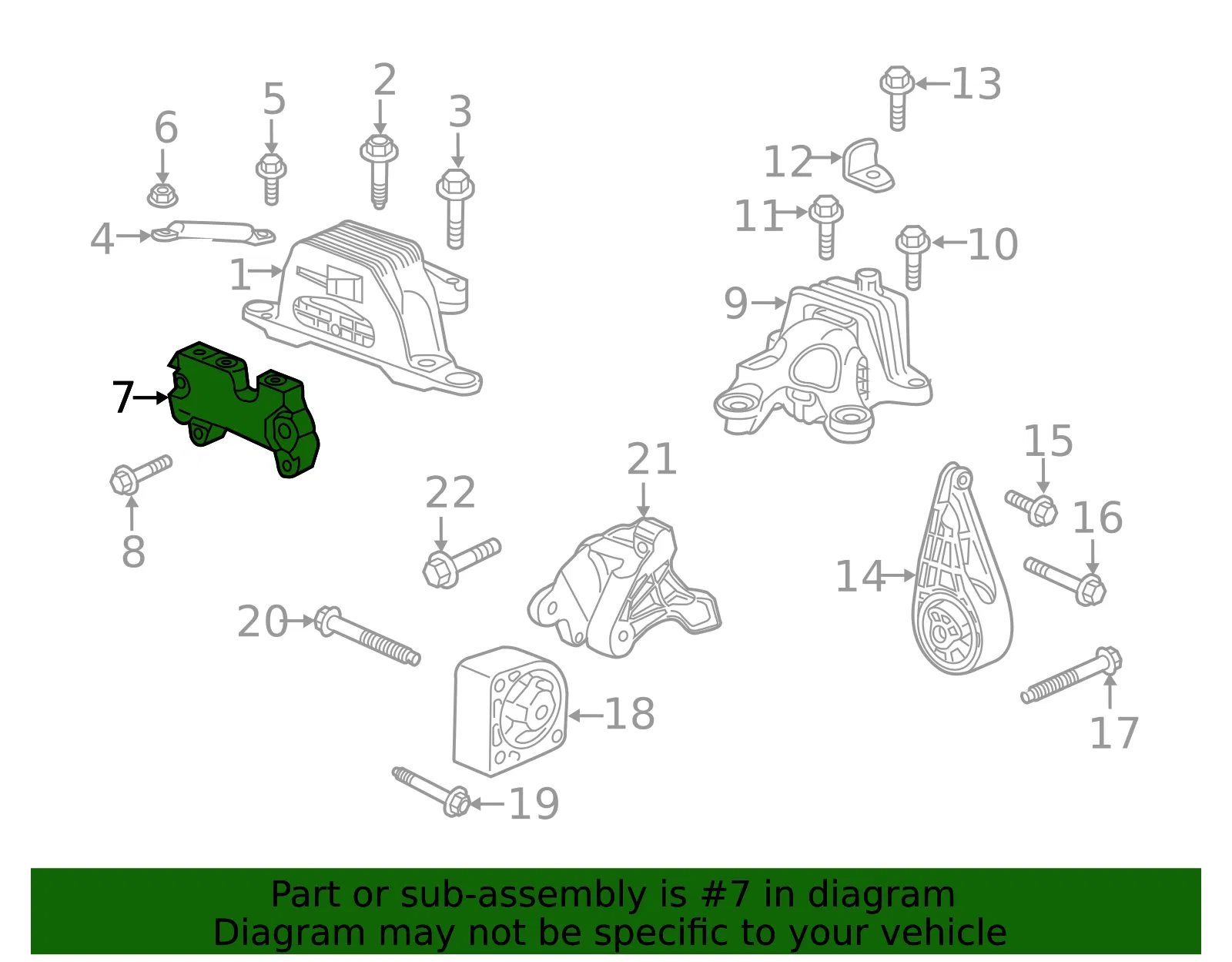 Passenger Side Engine Mount Bracket - GM (23272796) - view 4