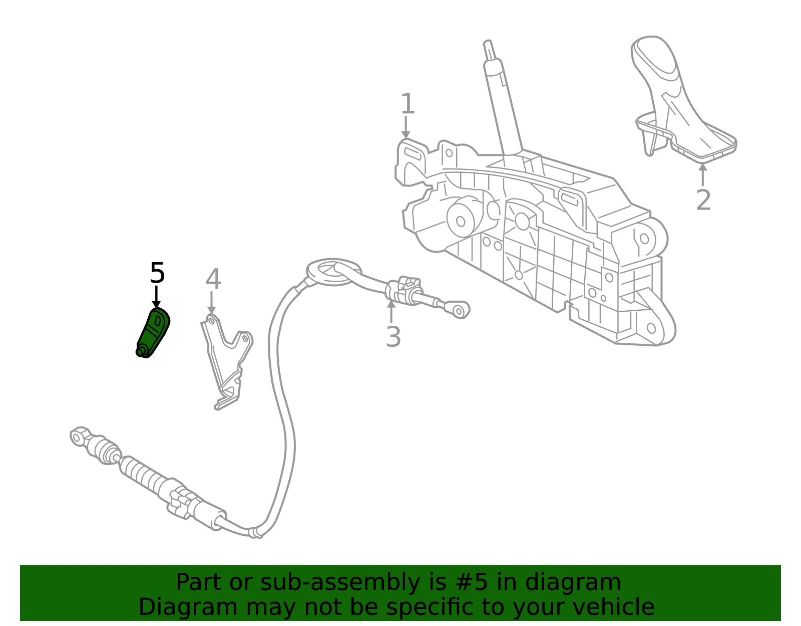 Automatic Transmission Range Selector Lever - GM (23317359) - view 3