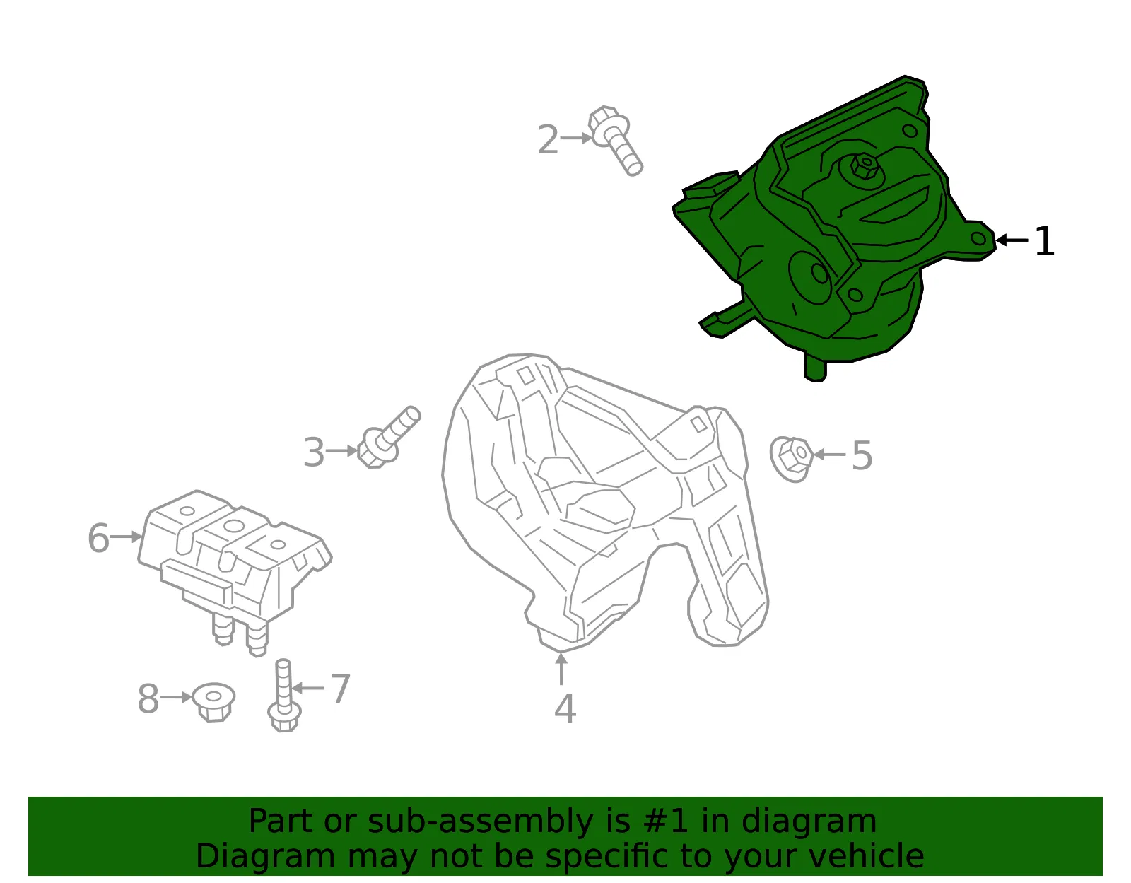 Driver Side Engine Mount - ACDelco (23349745) - view 4