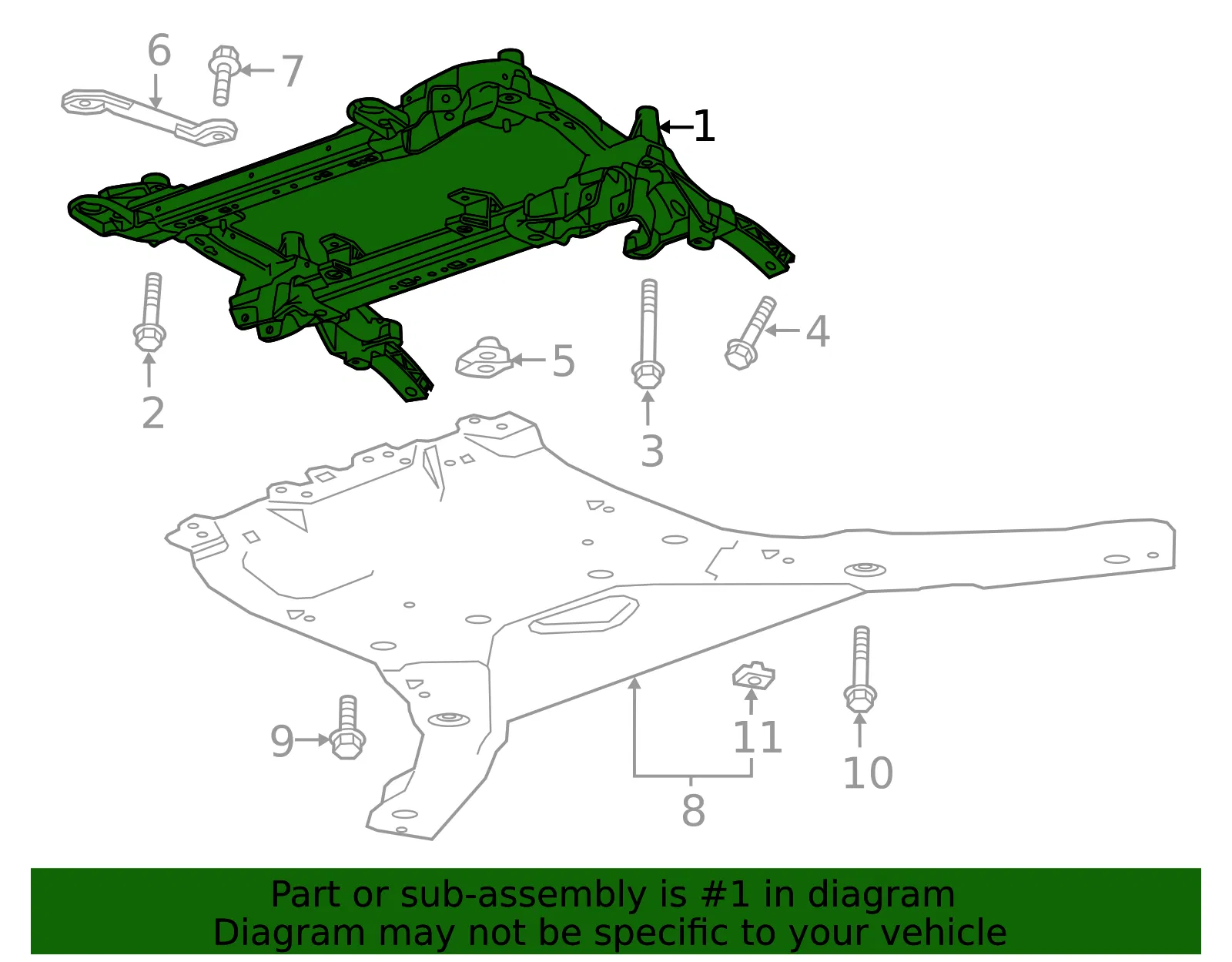 Engine Cradle - GM (23371906) - view 3