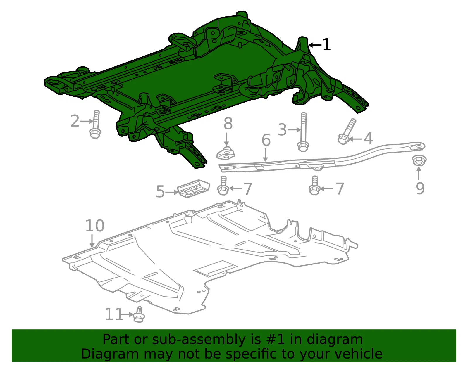 Engine Cradle - GM (23396489) - view 3