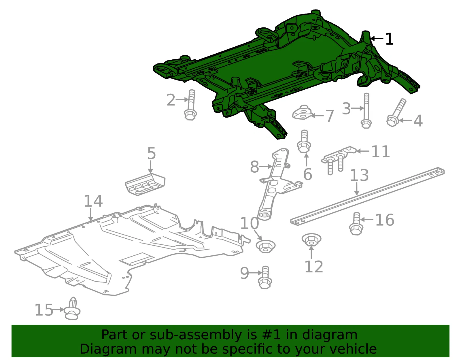Engine Cradle - GM (23396490) - view 3