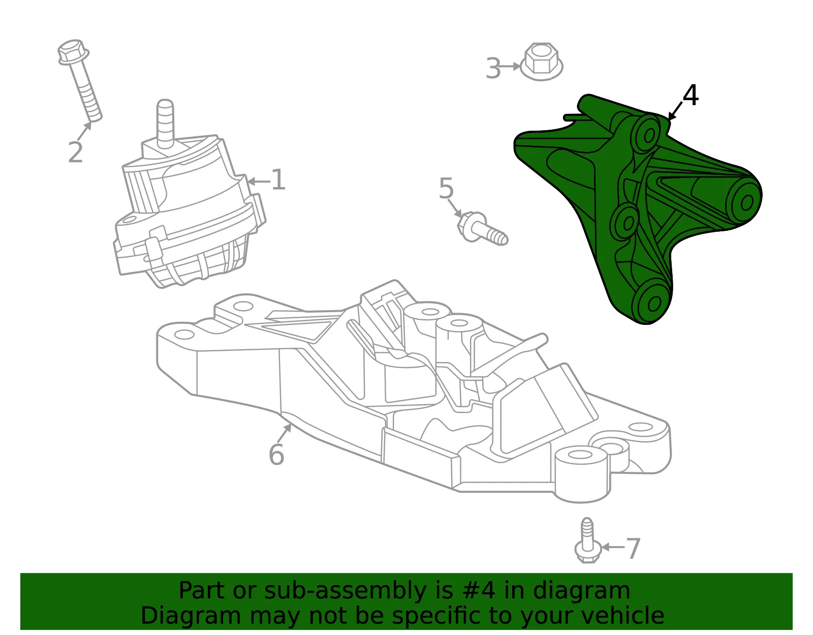 Driver Side Engine Mount Bracket - GM (23411879) - view 4