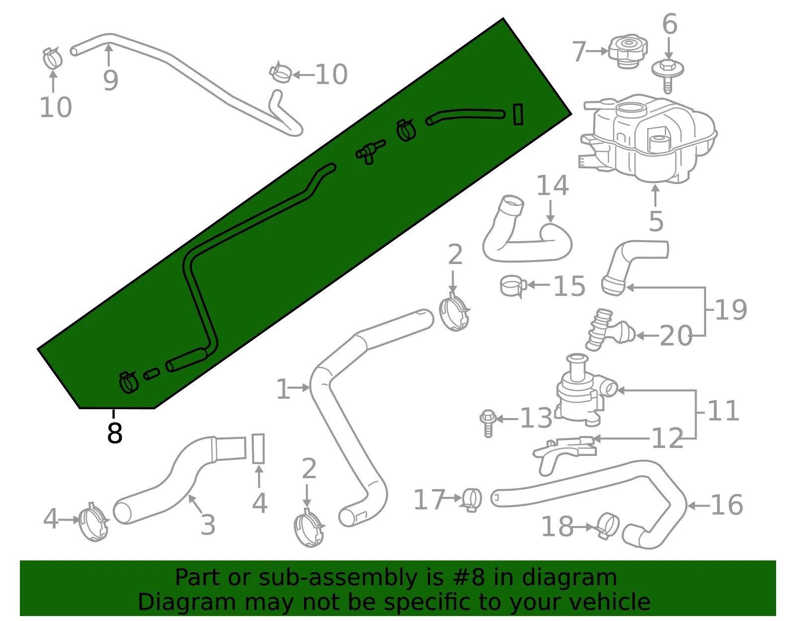 Engine Coolant Air Bleed Hose - GM (23497241) - view 3