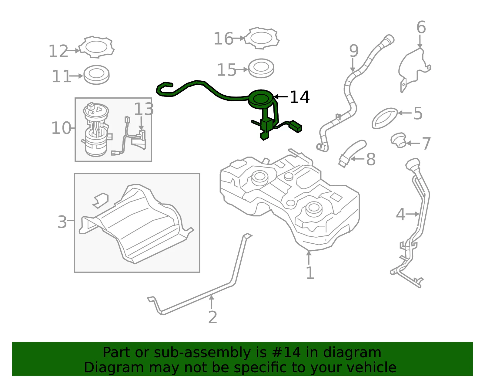 Fuel Gauge Sending Unit - Passenger Side (RH) - Nissan (25060-4BA4B) - view 2