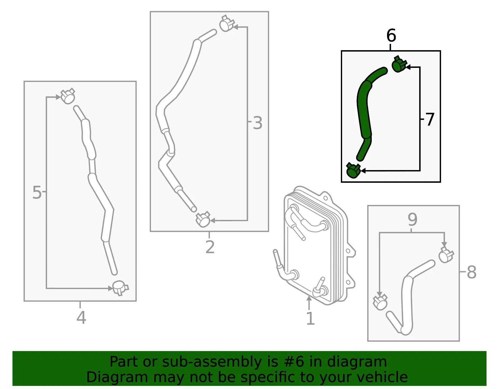 Automatic Transmission Oil Cooler Hose - Kia (25415-4R500) - view 2