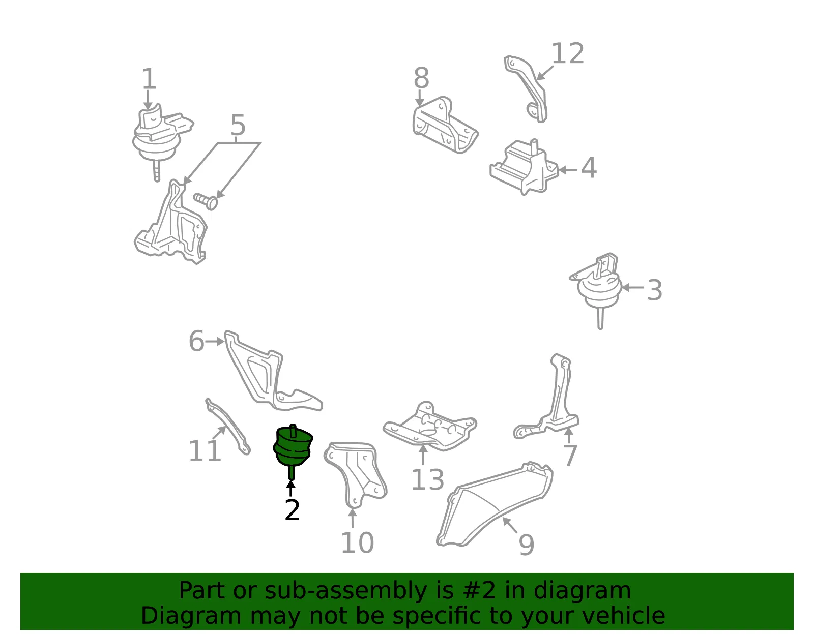 Front Engine Mount - GM (25759455) - view 3