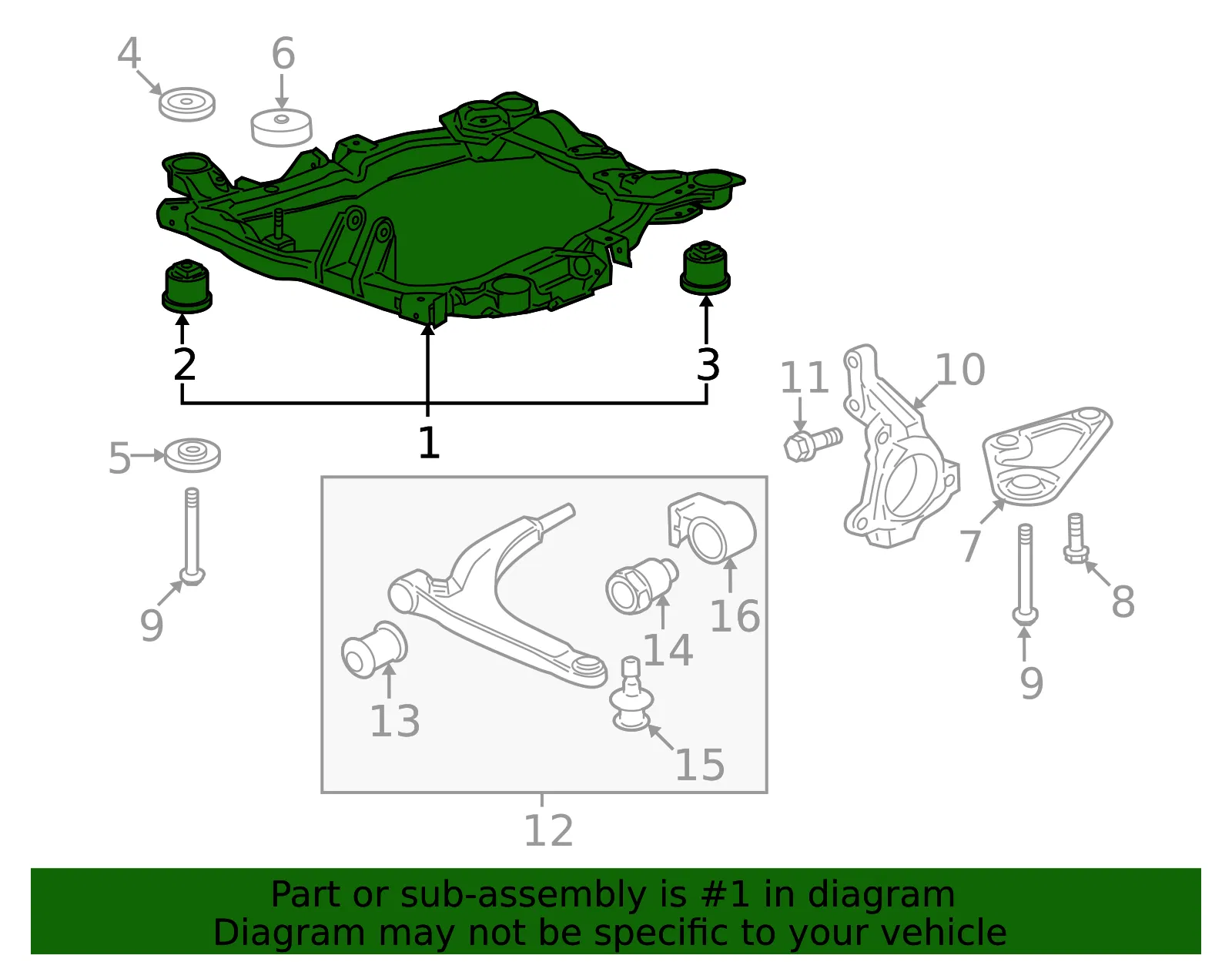 Engine Cradle - GM (25845999) - view 2