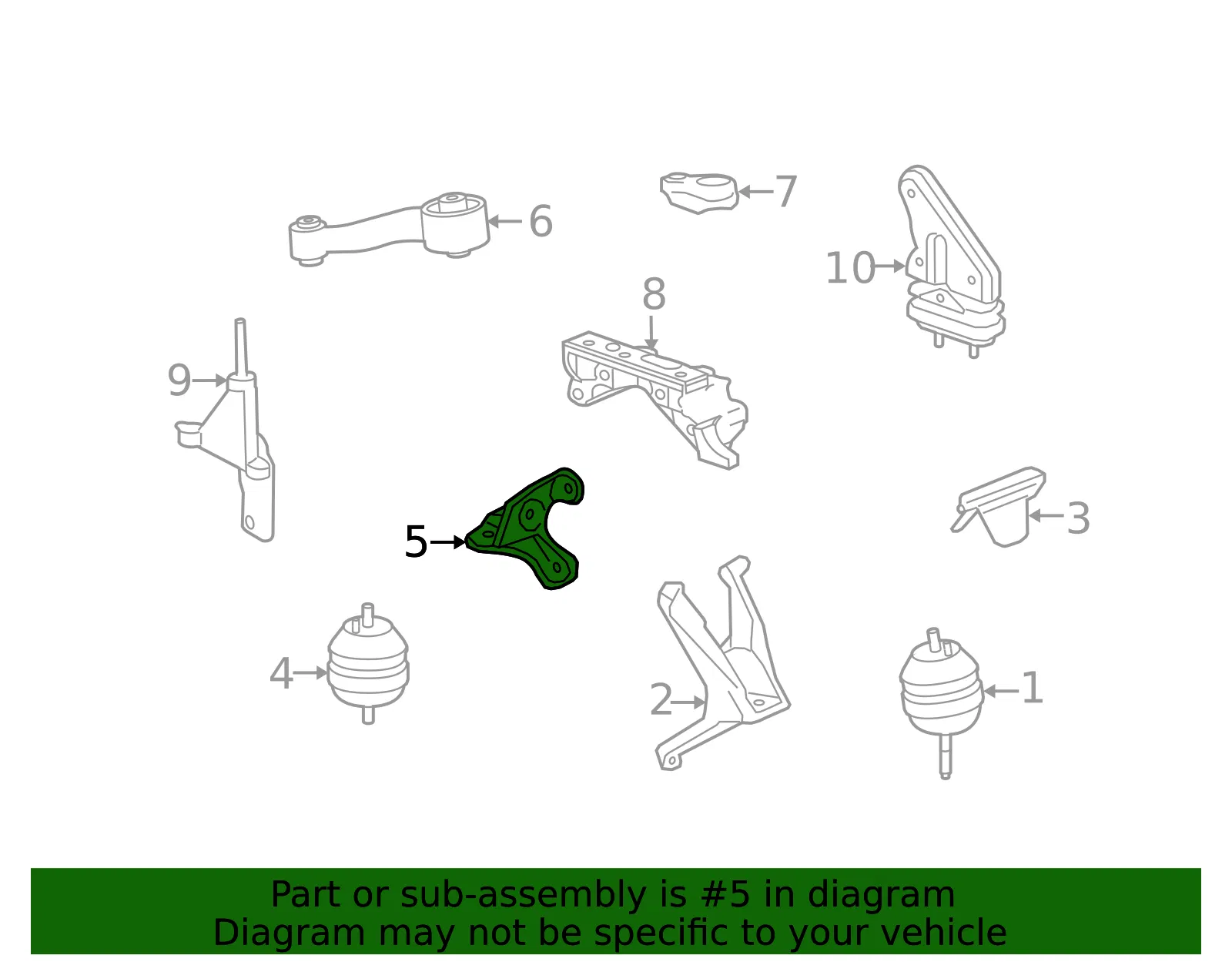 Rear Engine Mount Bracket - GM (25963968) - view 3