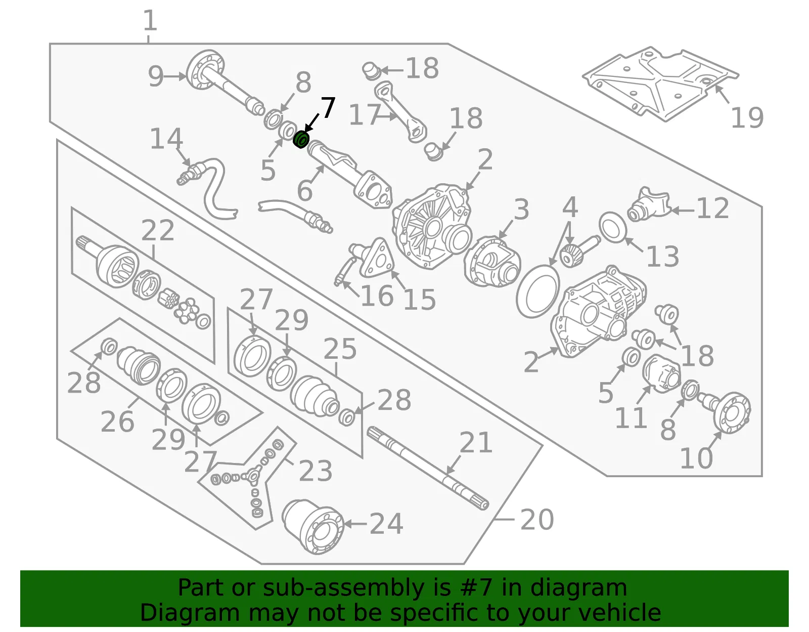 Front Drive Axle Inner Shaft Bearing - GM (26053326) - view 4