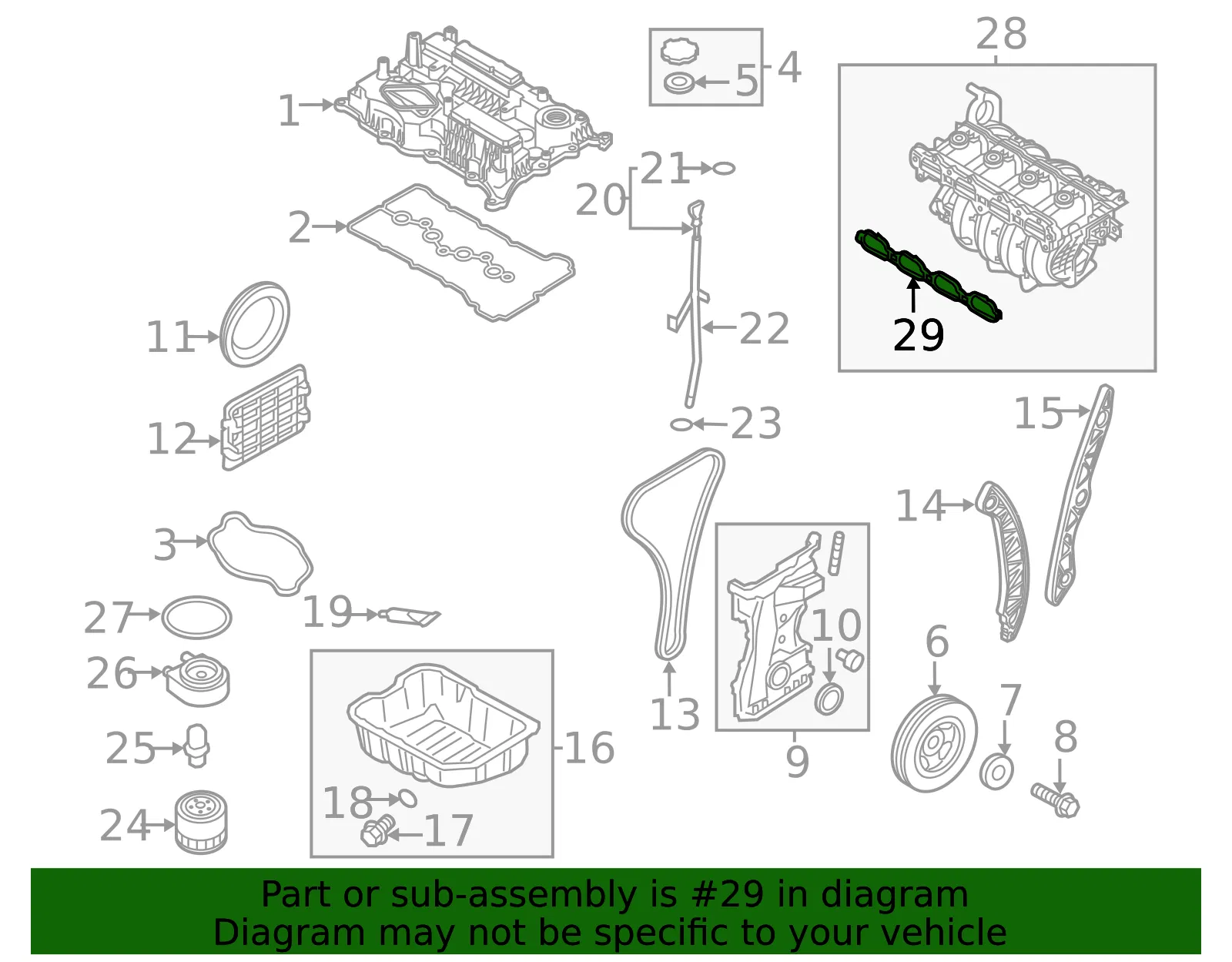 Manifold Gasket - Kia (28313-2GTA0) - view 2