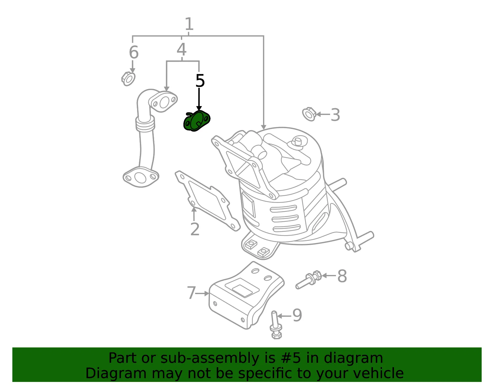 Exhaust Gas Re-Circulation (Egr) Tube Gasket - Kia (28493-2S010) - view 2