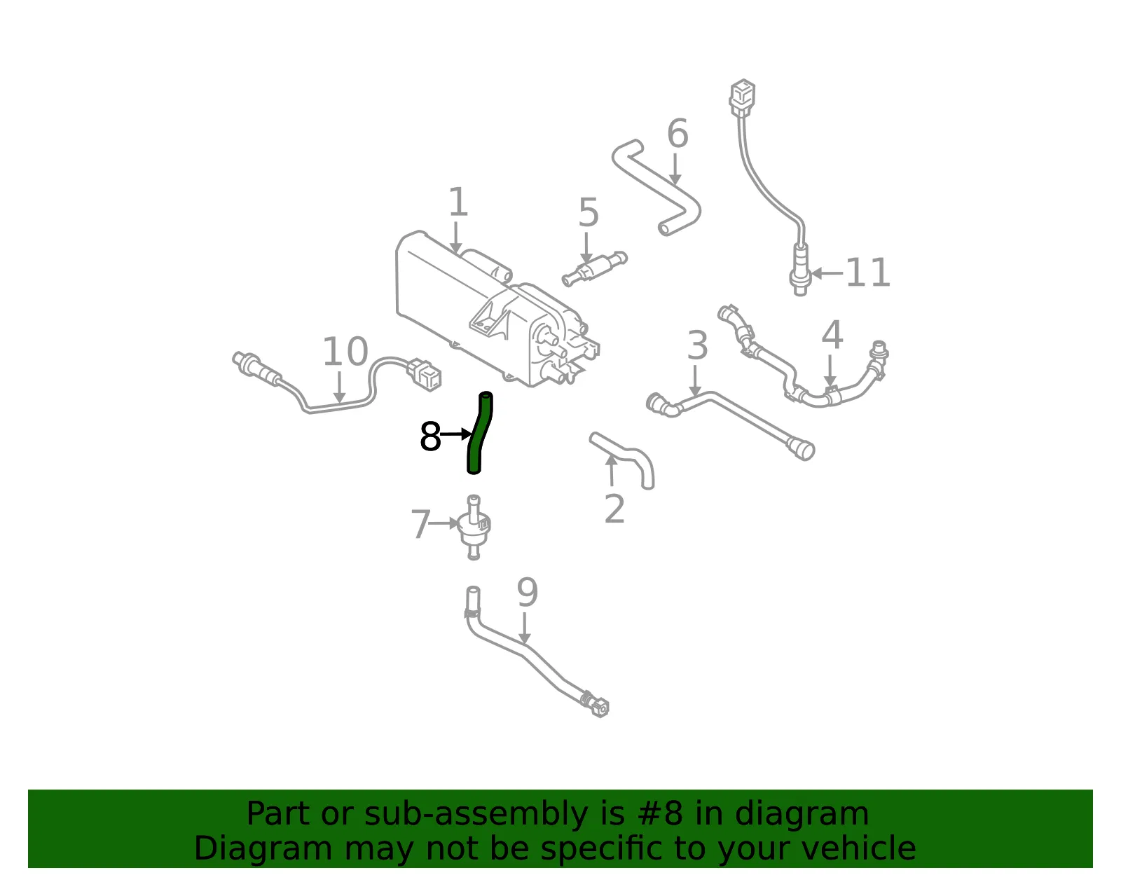 Vapor Hose - Kia (28921-23510) - view 2