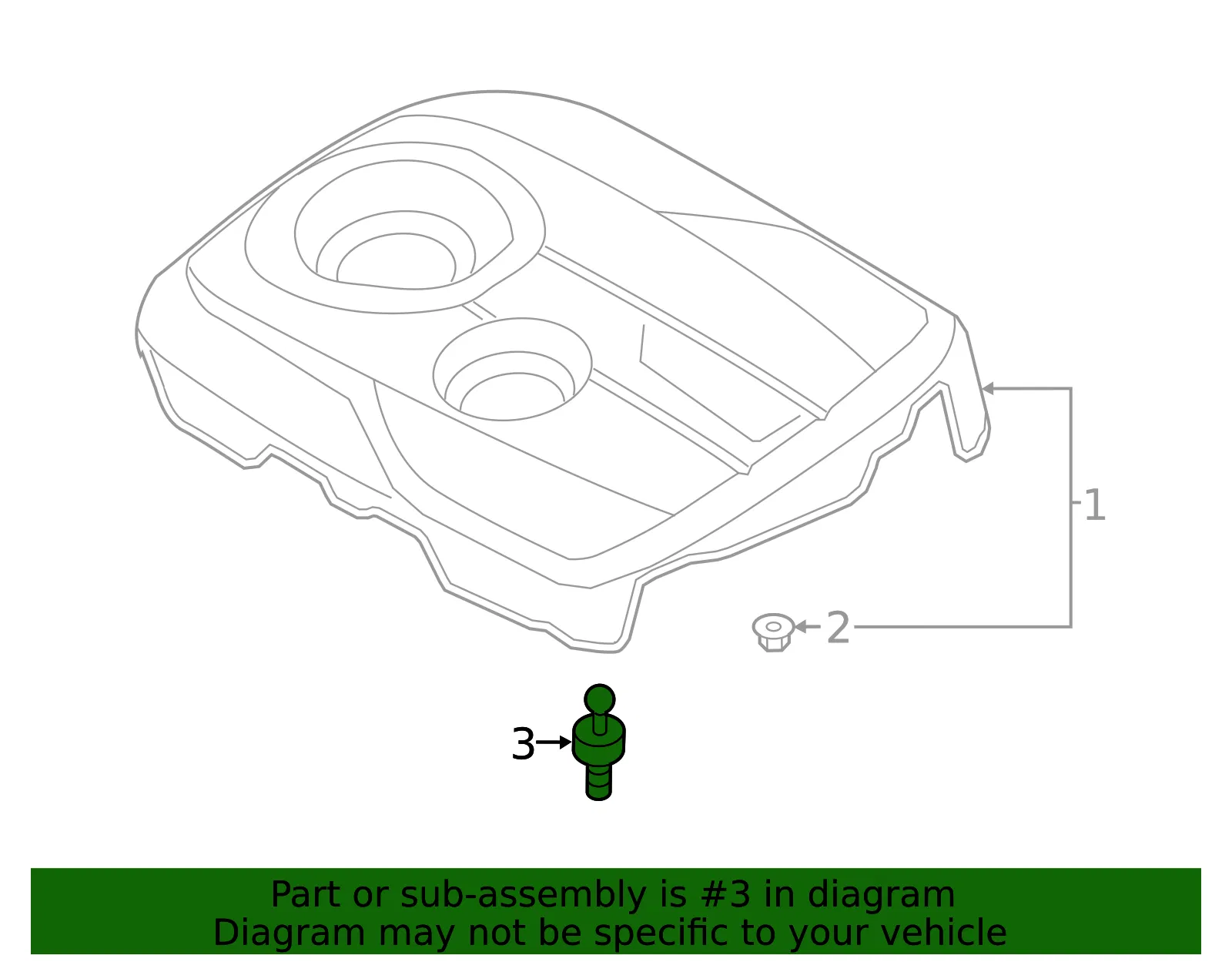 Engine Cover Ball Stud - Kia (29243-2B400) - view 2