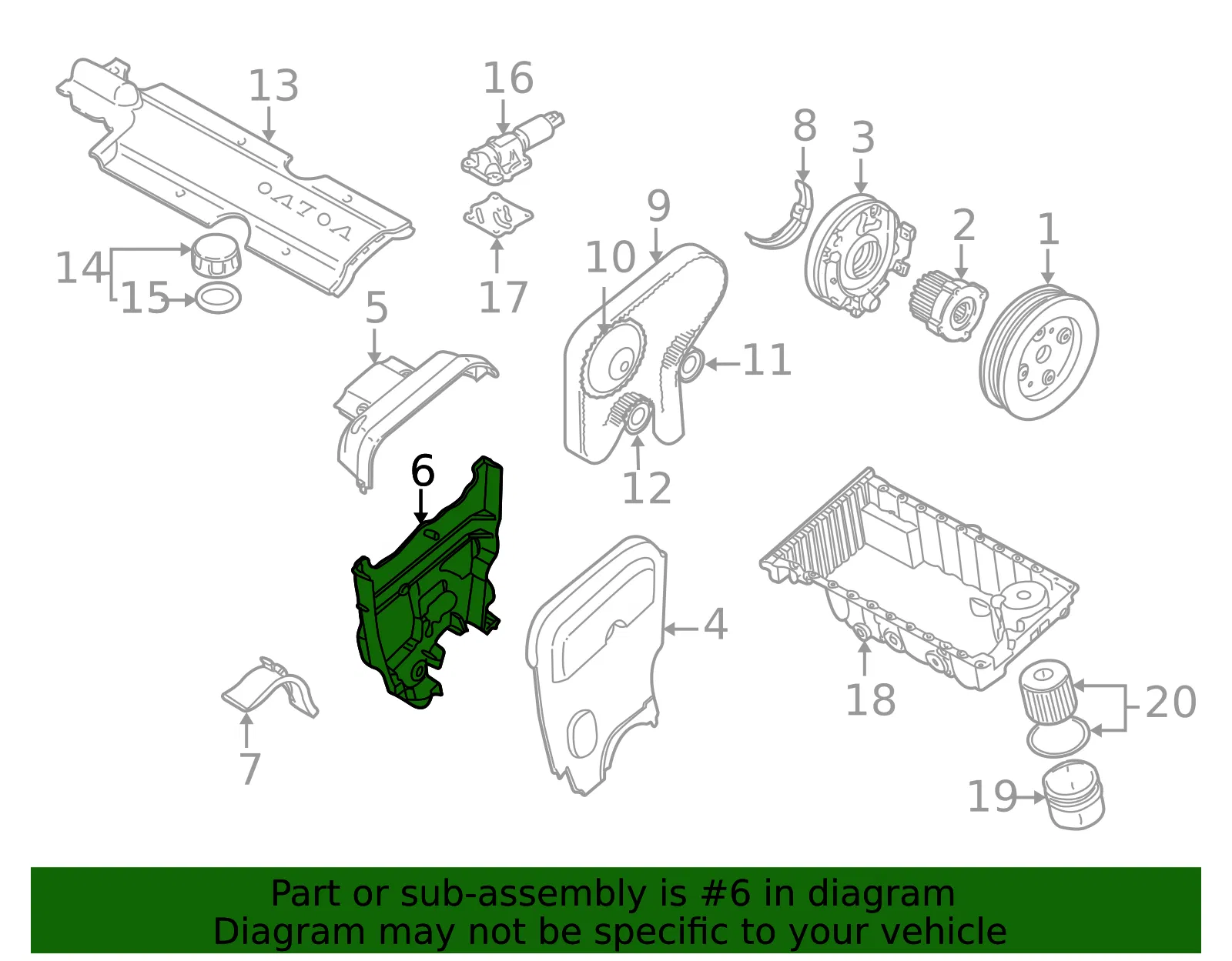 Engine Timing Cover - Volvo (30637973) - view 3