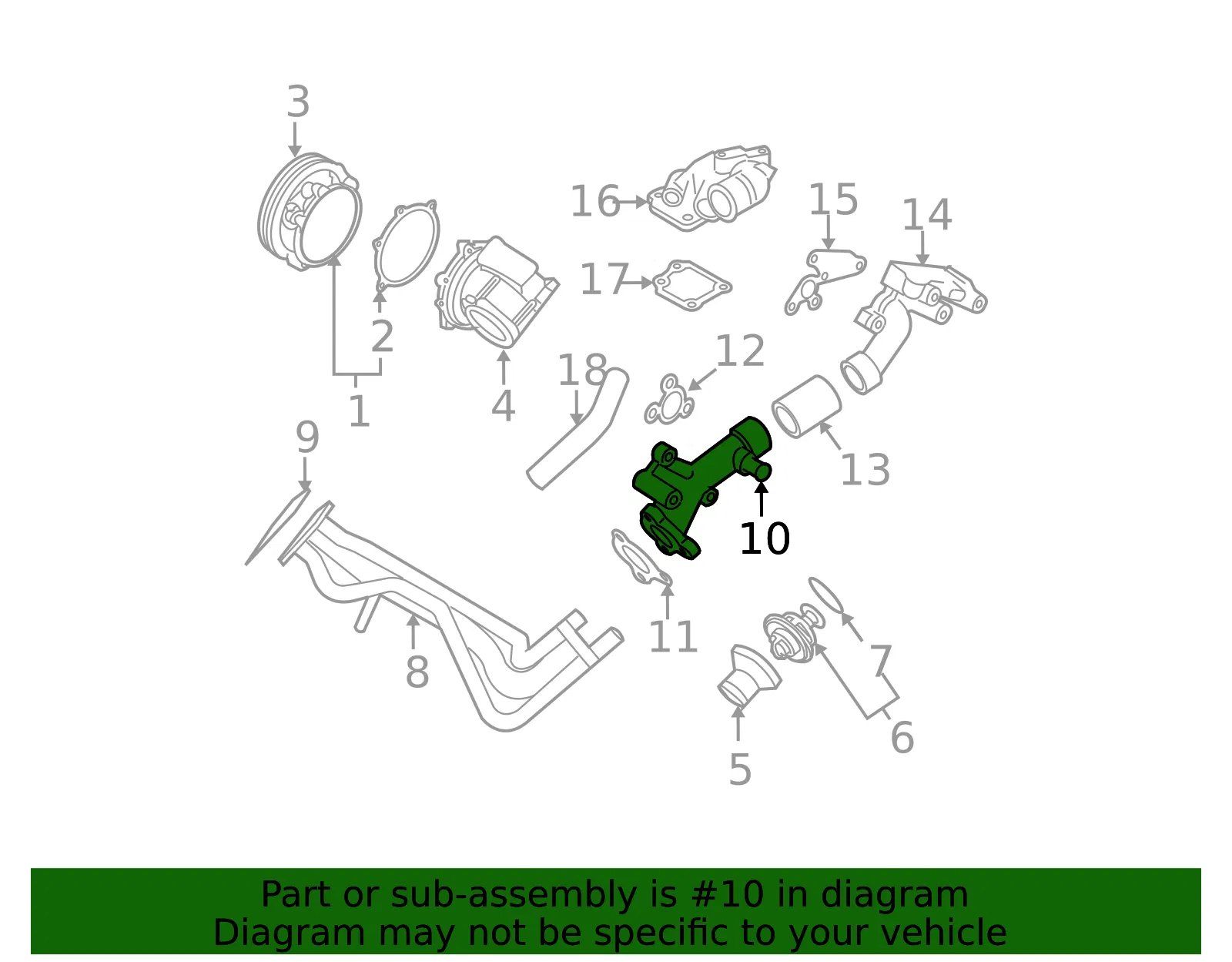 Engine Coolant Pipe - Volvo (30720316) - view 2