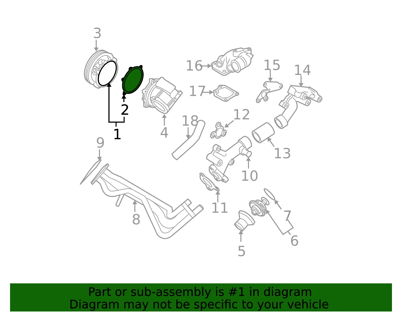 Engine Water Pump - Volvo (30731384) - view 3