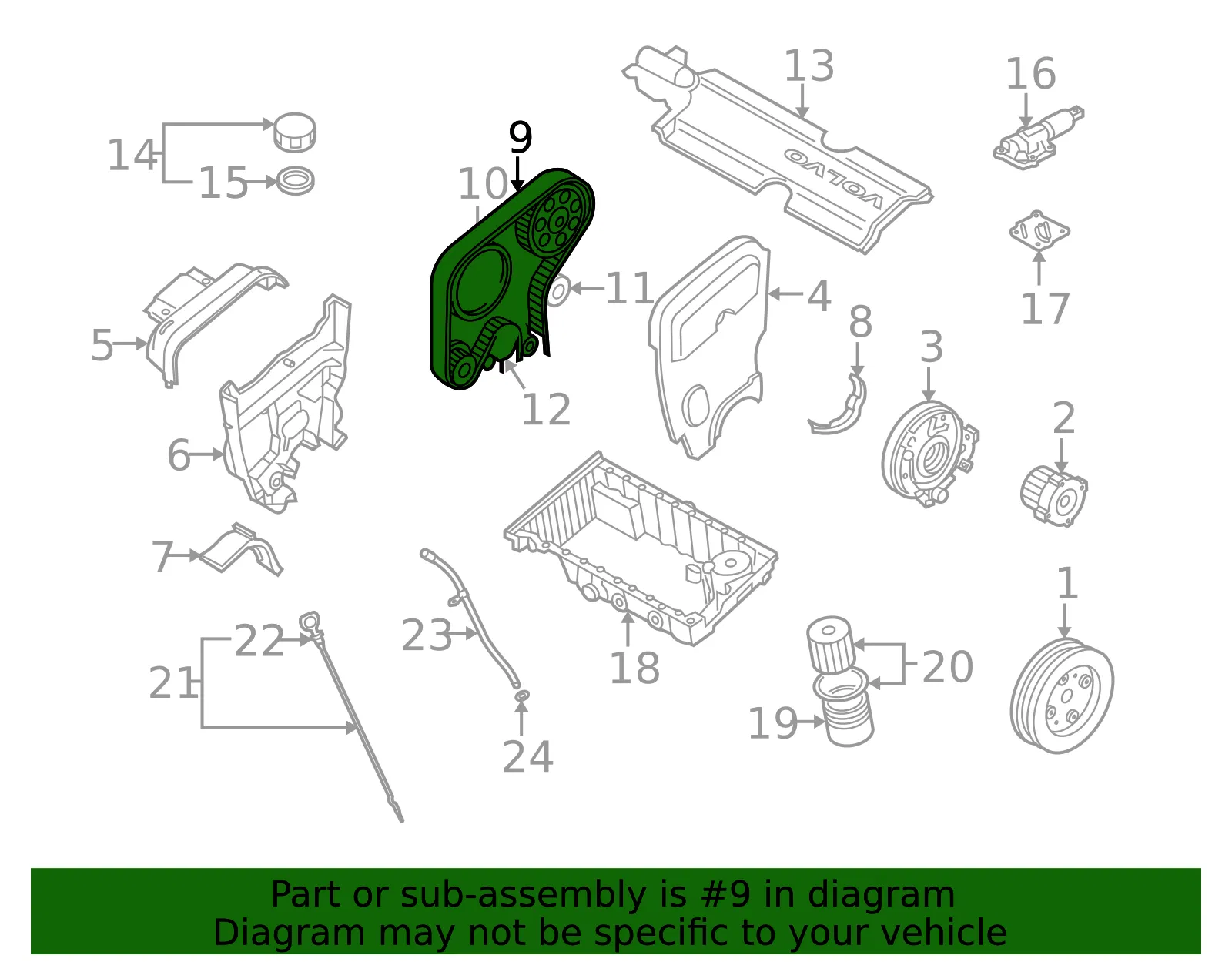 Engine Timing Set - Volvo (30731727) - view 3