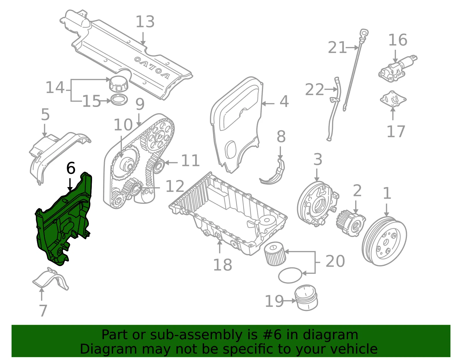 Engine Timing Cover - Volvo (30731950) - view 3