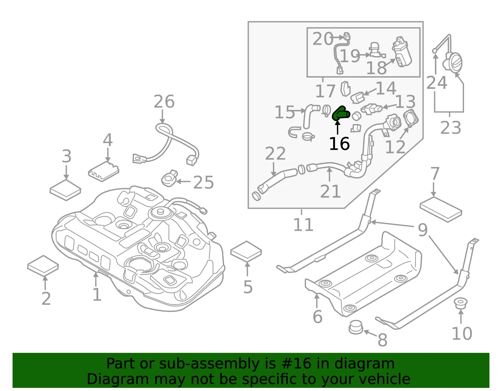 Vapor Hose - Kia (31071-D5500) - view 2