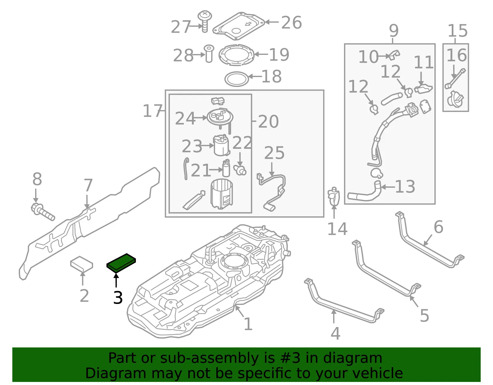Fuel Tank Pad - Kia (31102-A9000) - view 2