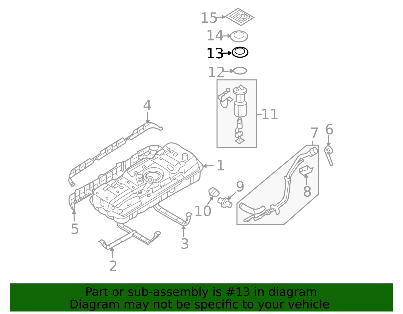 Fuel Pump Assembly Lock Ring - Kia (31158-FD550) - view 2