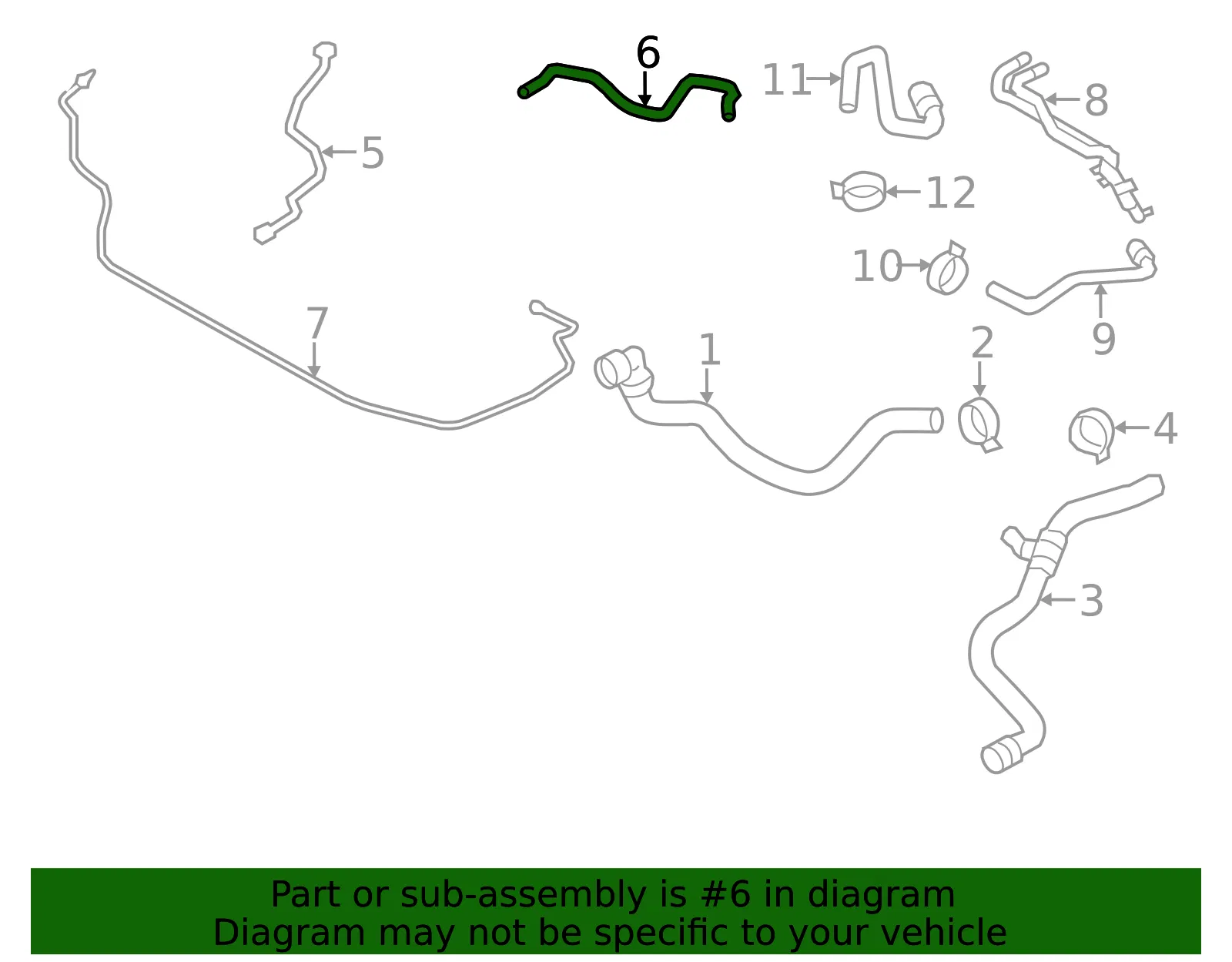 Engine Coolant Overflow Hose - Volvo (31261523) - view 2