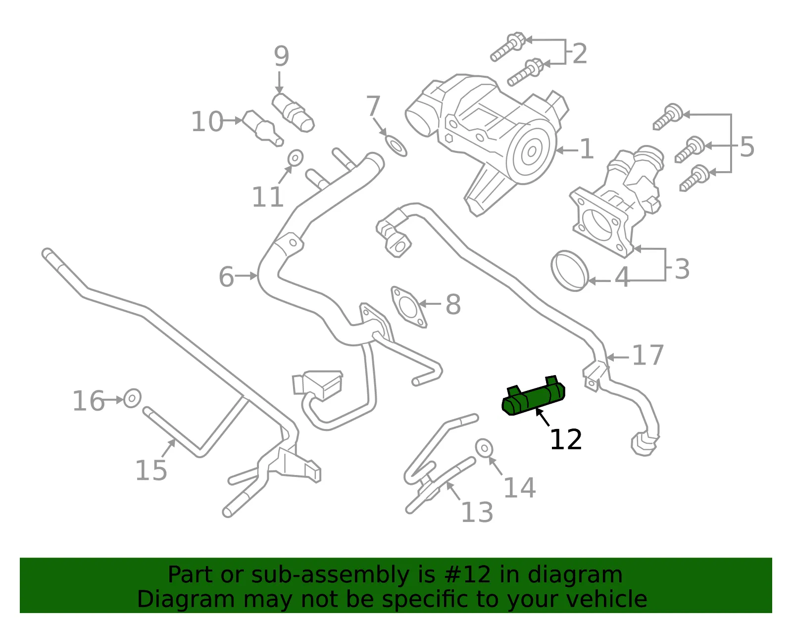 Engine Coolant Pipe Adapter - Volvo (31319352) - view 2