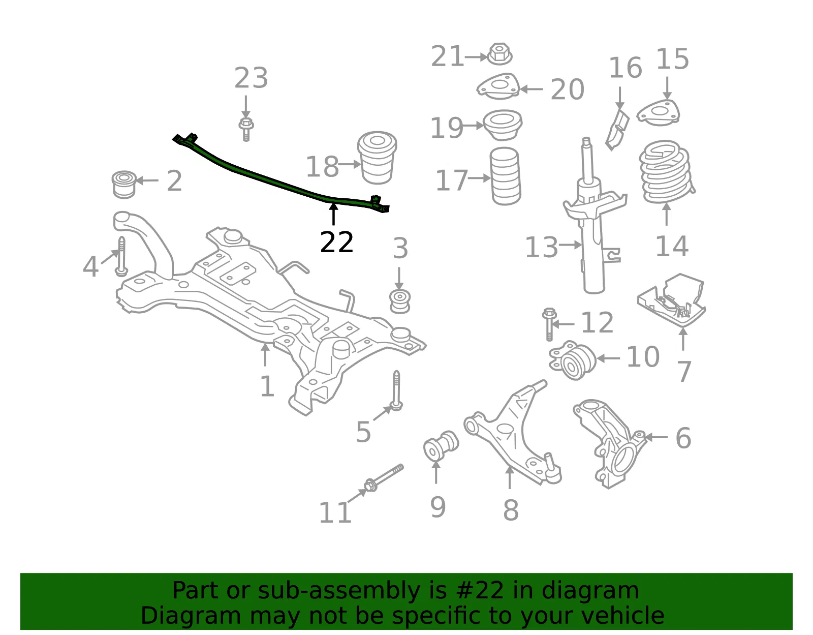 Engine Cradle Brace - Volvo (31329445) - view 3