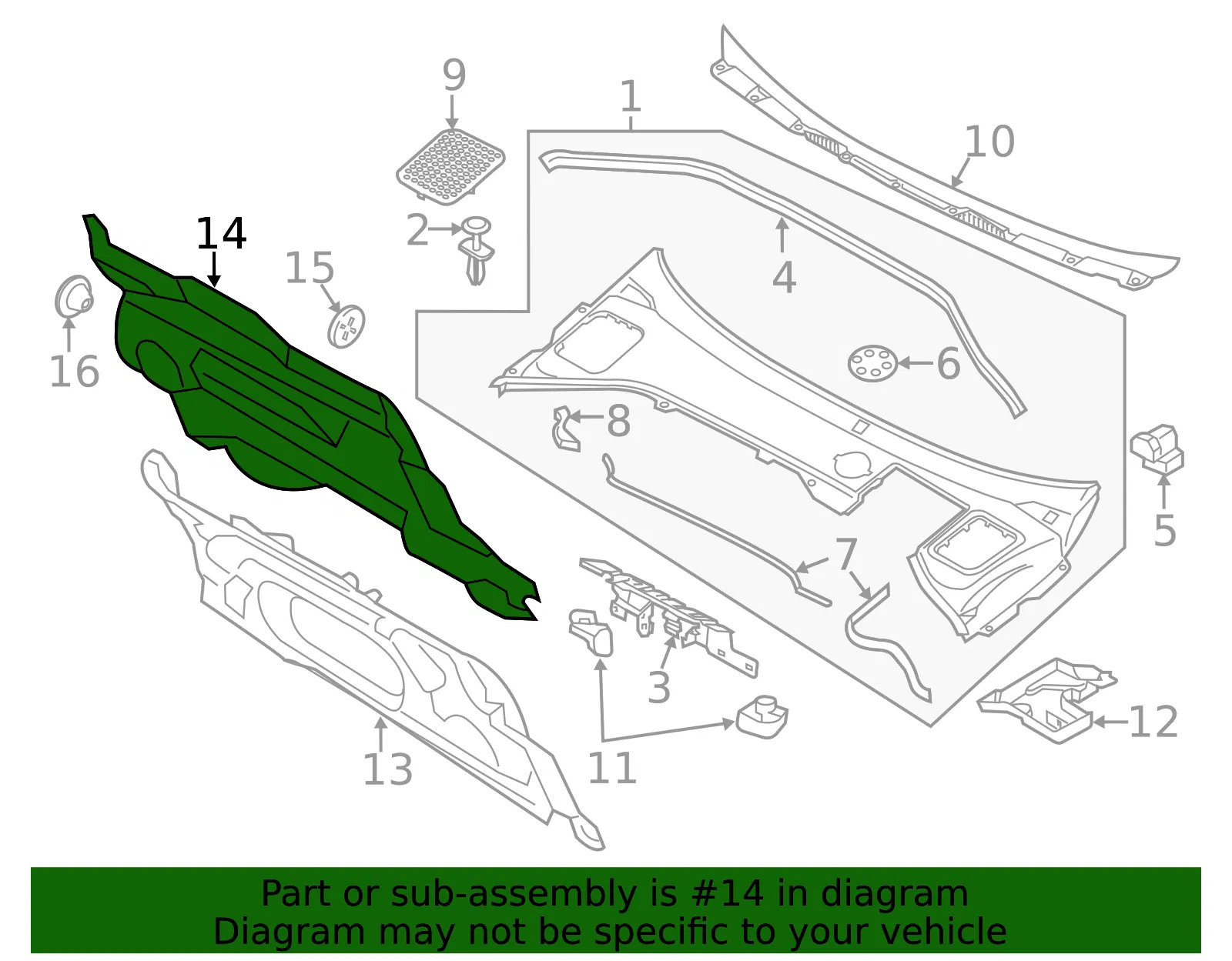 Engine Compartment Insulation - Volvo (31335577) - view 2