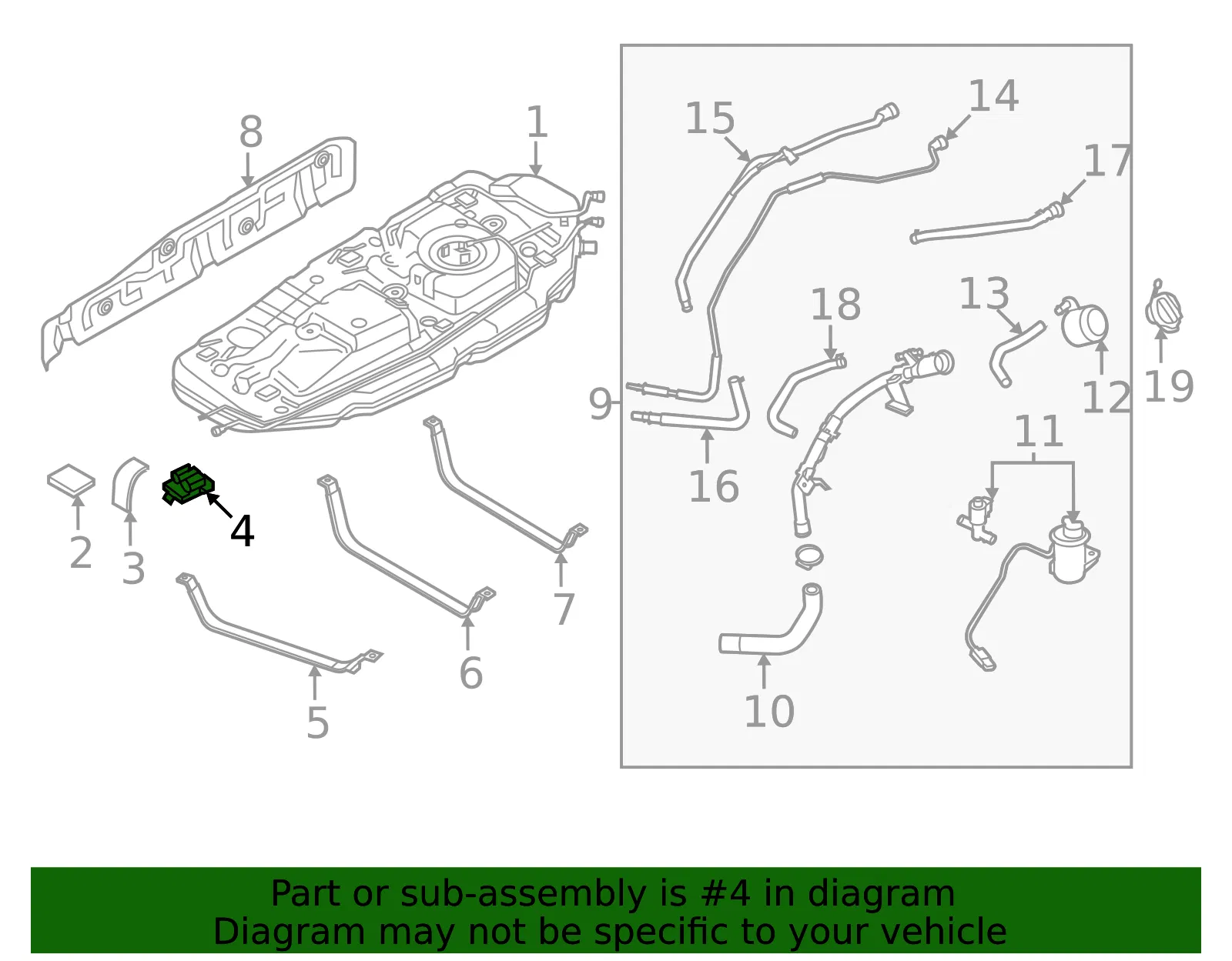 Fuel Tank Holder - Kia (31361-R0350) - view 2